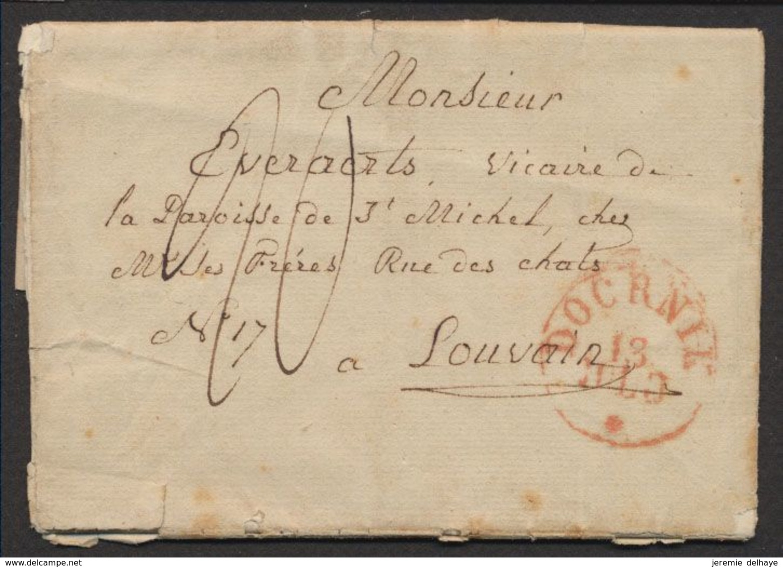 Précurseur - LAC Datée De Tournay (1830) + Cachet Dateur Type 11 Et Port "20" Sous > Louvain (Vicaire De St-Michel) - 1830-1849 (Independent Belgium)