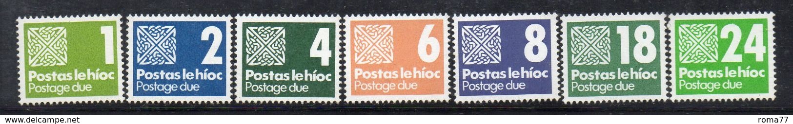 W1920 - IRLANDA 1978, Segnatasse Unificato N. 25/31  *** - Strafport