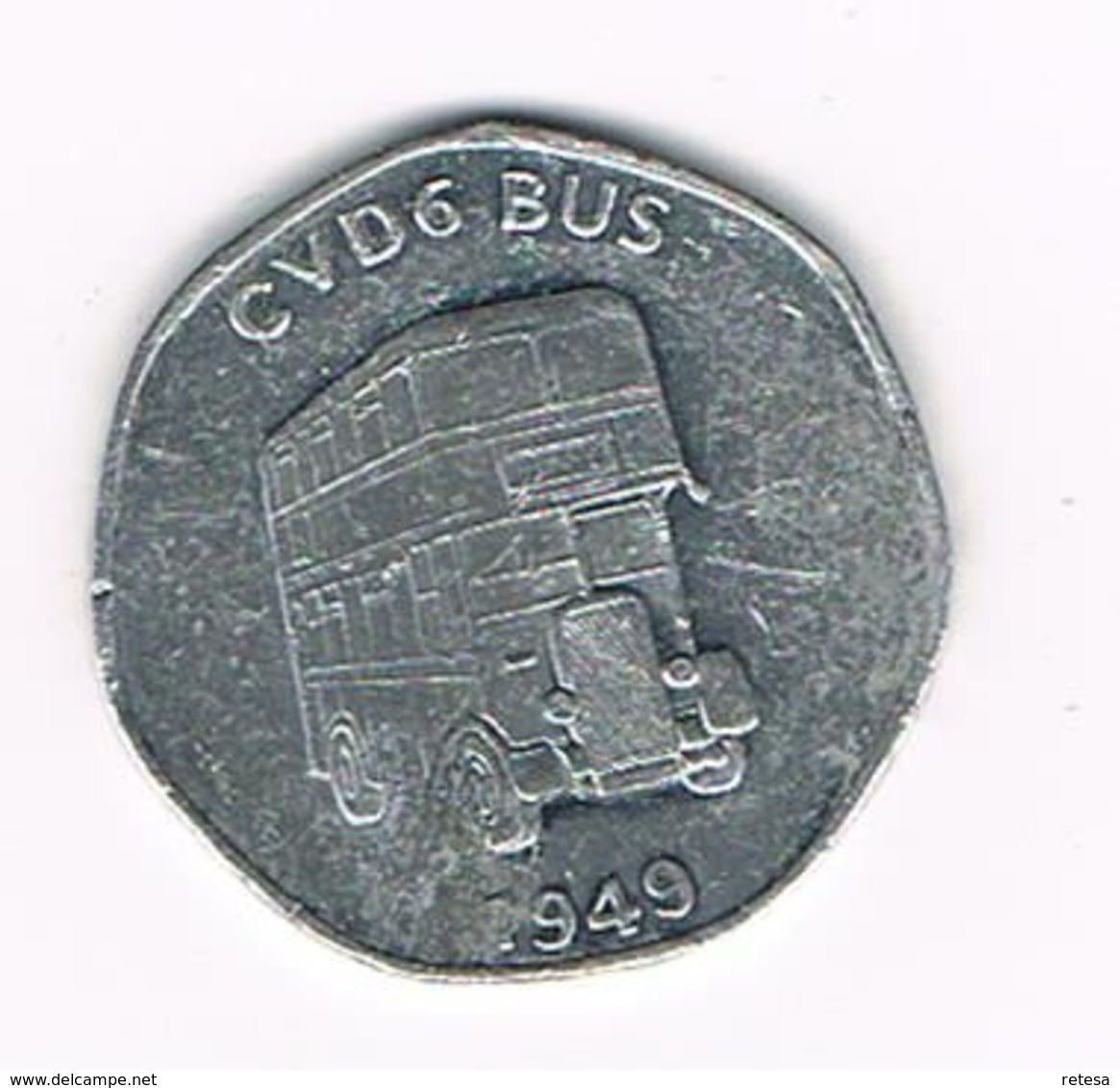 //  20 PENCE NATIONAL TRANSPORT TOKEN - CVD BUS 1949 - Monetary/Of Necessity