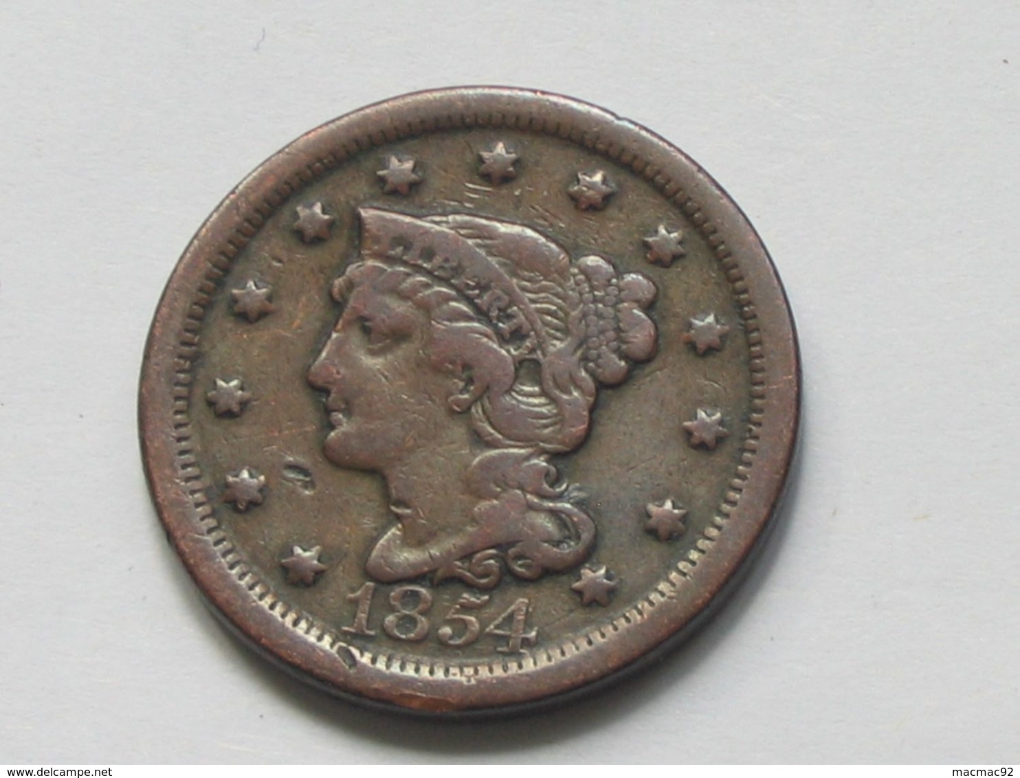 1 One Cent 1854 - BRAIDED HAIR - United States Of America  **** EN ACHAT IMMEDIAT **** - 1840-1857: Braided Hair