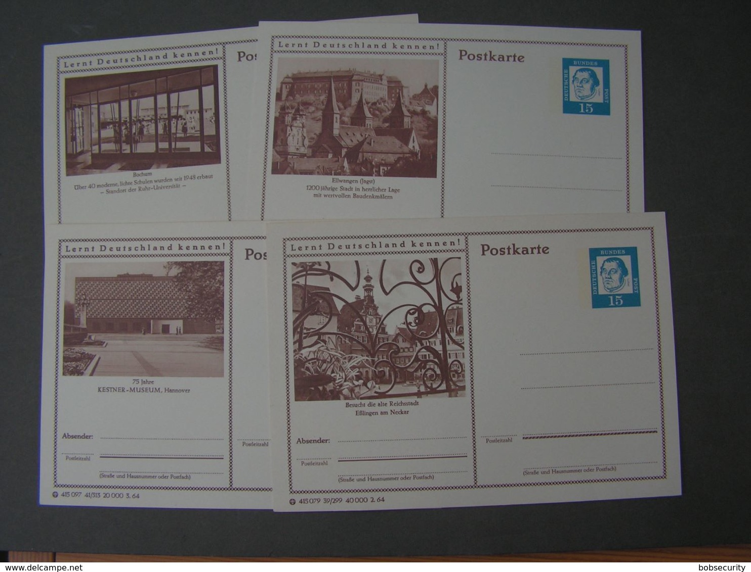 BRD Bildkarten Heuss  * 4 Stück Lot - Postcards - Mint