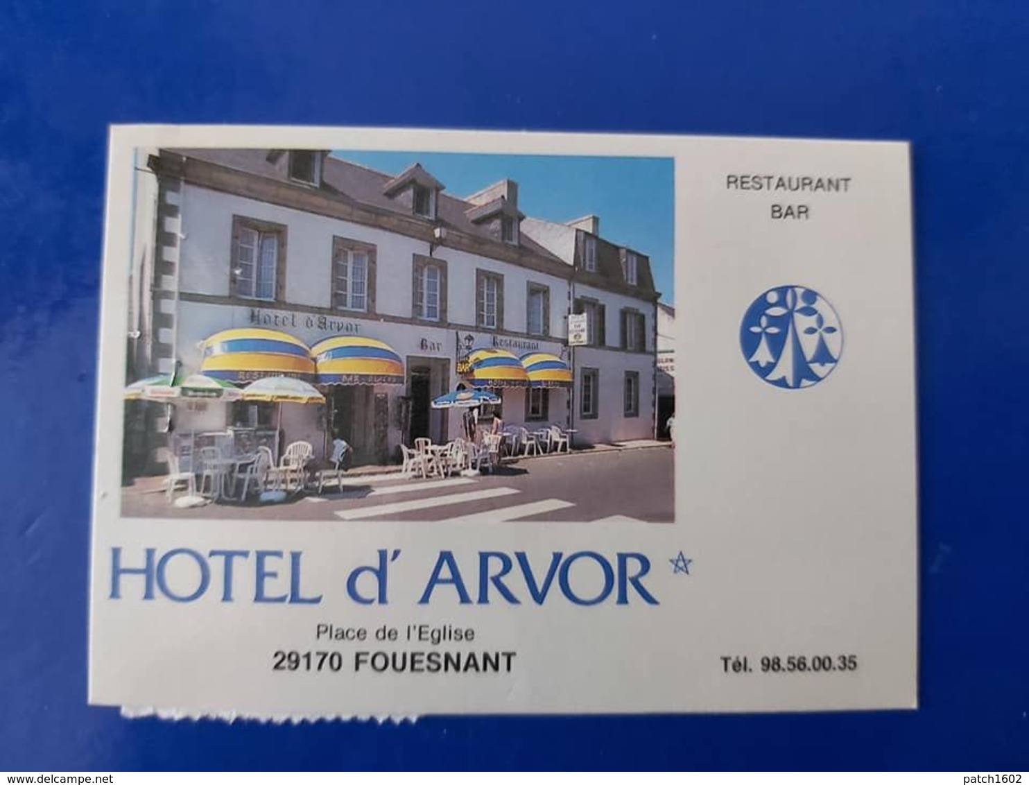 FOUESNANT Carte D'hôtel  D'Arvor  Place De L'église Carte De Visite - Fouesnant