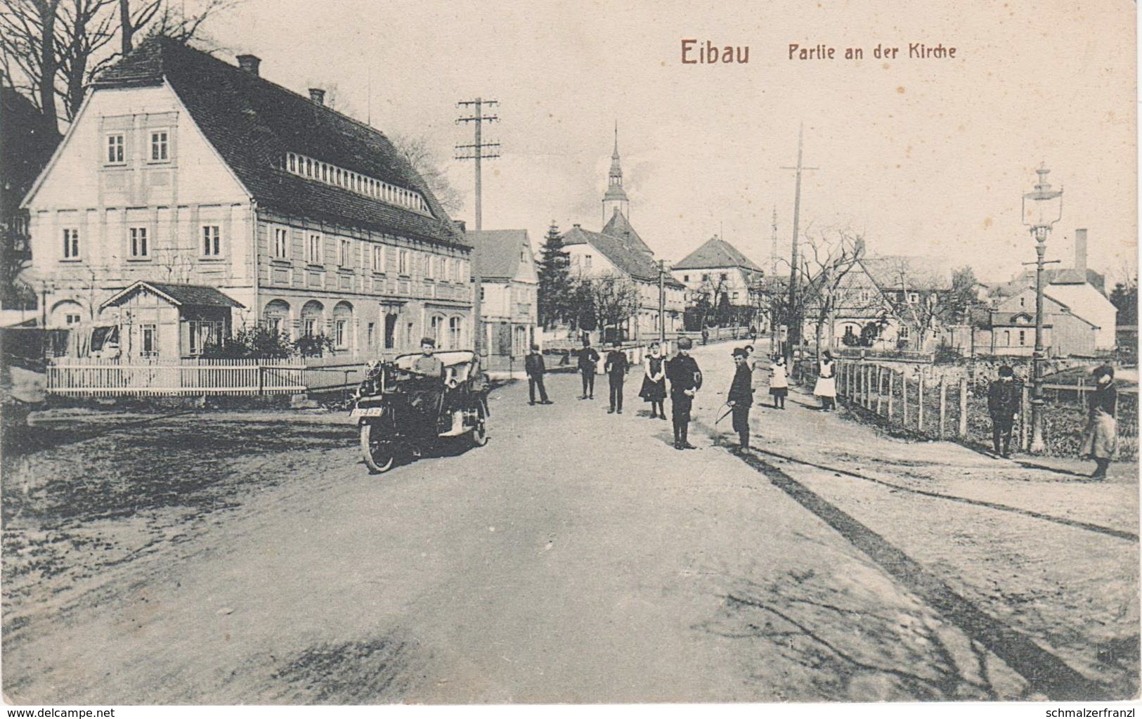 AK Eibau Partie Kirche Hauptstraße Gasthof Kretscham ? A Ebersbach Neugersdorf Oberoderwitz Walddorf Herrnhut Zittau - Herrnhut