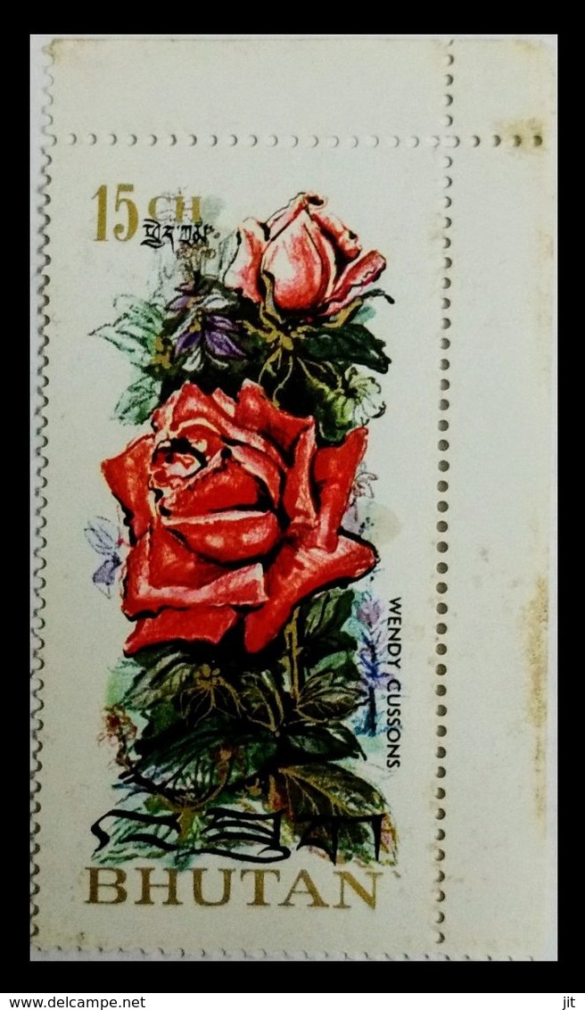 110. BHUTAN (15CH) STAMP ROSE.  MNH - Bhutan