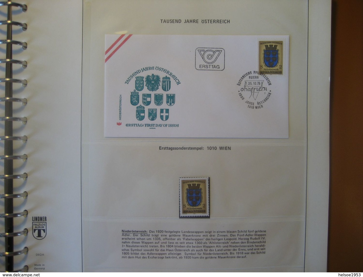 Österreich 1976- 1000 Jahre Österreich dokumentiert in Blocks, Kuverts und Marken mit Sonderstempel aller 9 Bundesländer