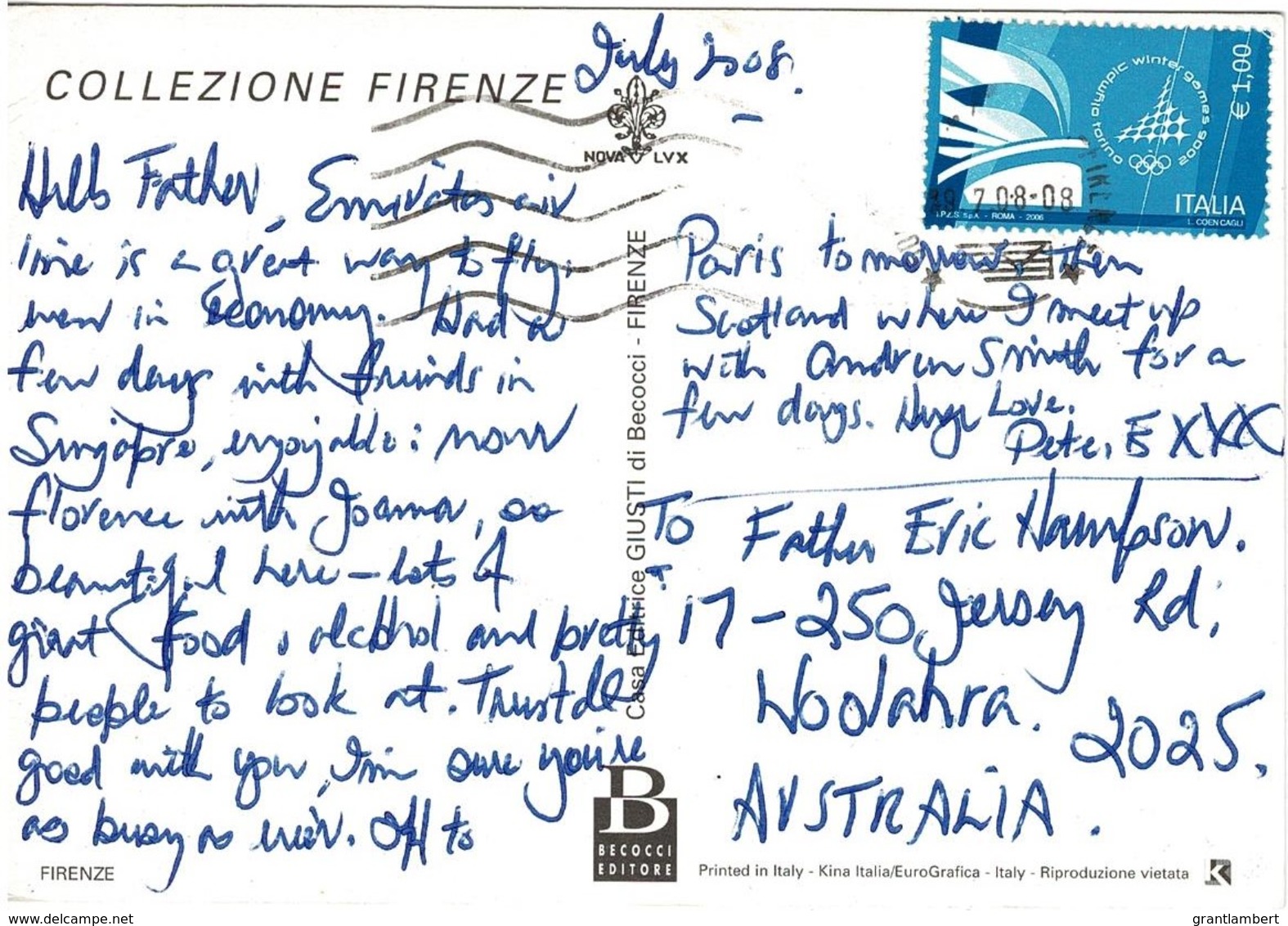 Firenze - Florence Multiview, Italy - Posted To Australia 2008 With Stamp - Firenze (Florence)