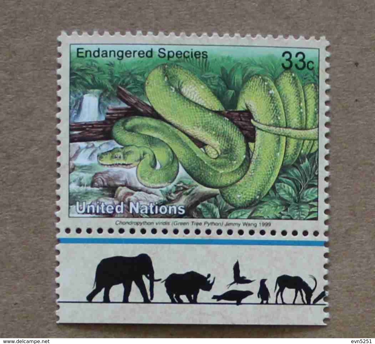 NY99-01 : Nations-Unies (New-York) / Protection De La Nature - Python Arboricole Vert (Chondropython Viridis) - Neufs