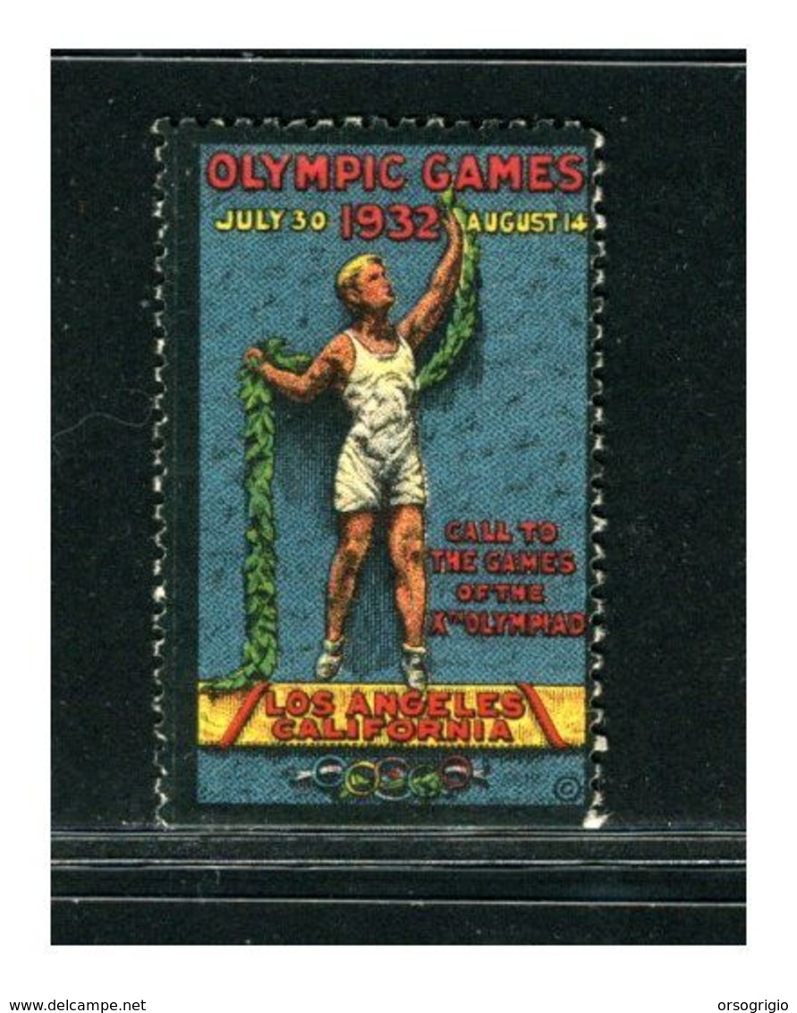 USA - GIOCHI OLIMPICI LOS ANGELES 1932   -  VIGNETTA CINDERELLA - Summer 1932: Los Angeles