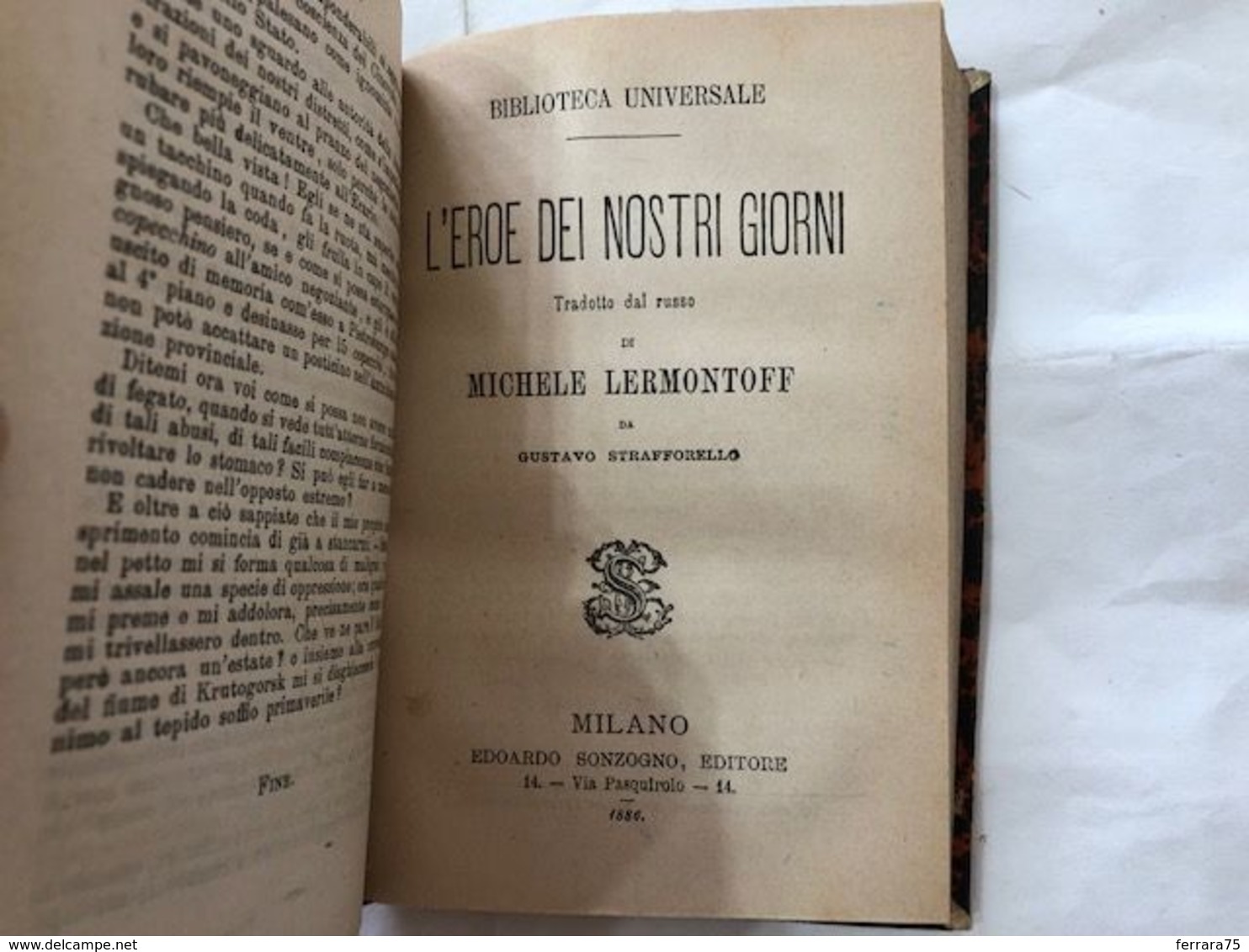 BIBLIOTECA UNIVERSALE POLACCHI E RUSSI MICKIEWICZ TURGHENIEFF LERMONTOFF 1886 - Libri Antichi