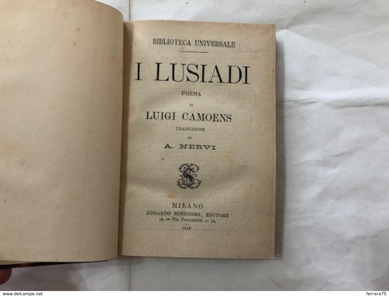 BIBLIOTECA UNIVERSALE EPICA STRANIERI CAMOENS OSSIAN T.MOORE WALTER SCOTT  1882 - Libri Antichi