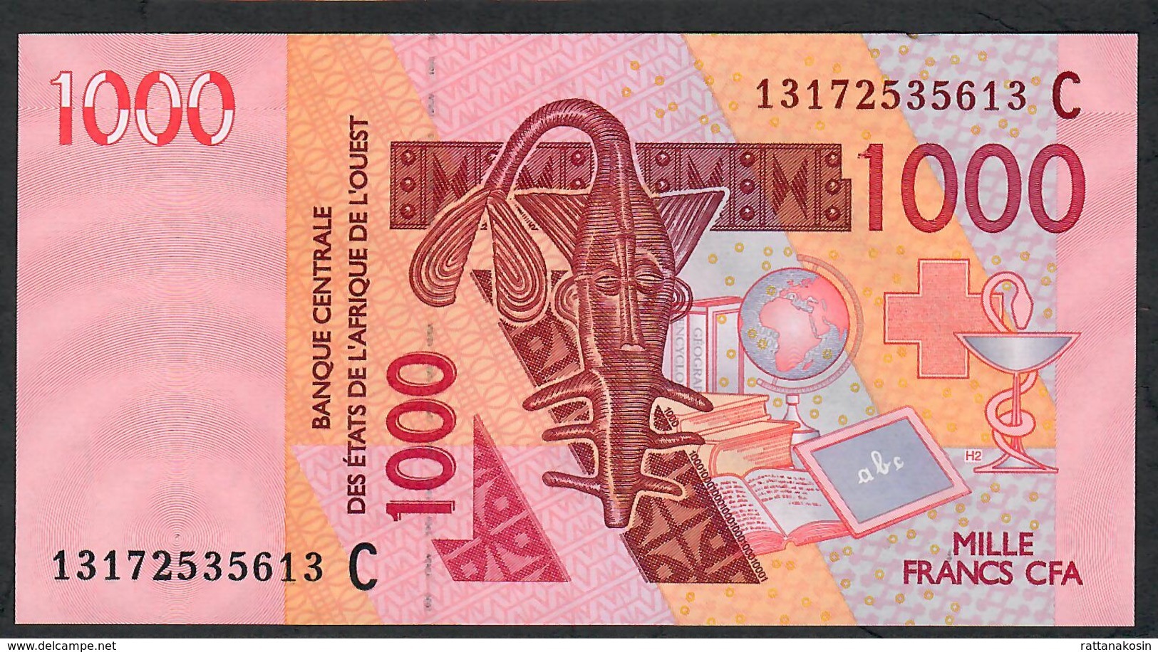 W.A.S. BURKINA FASO P315Cm 1000 FRANCS (20)13 Signature 40  UNC. - Burkina Faso