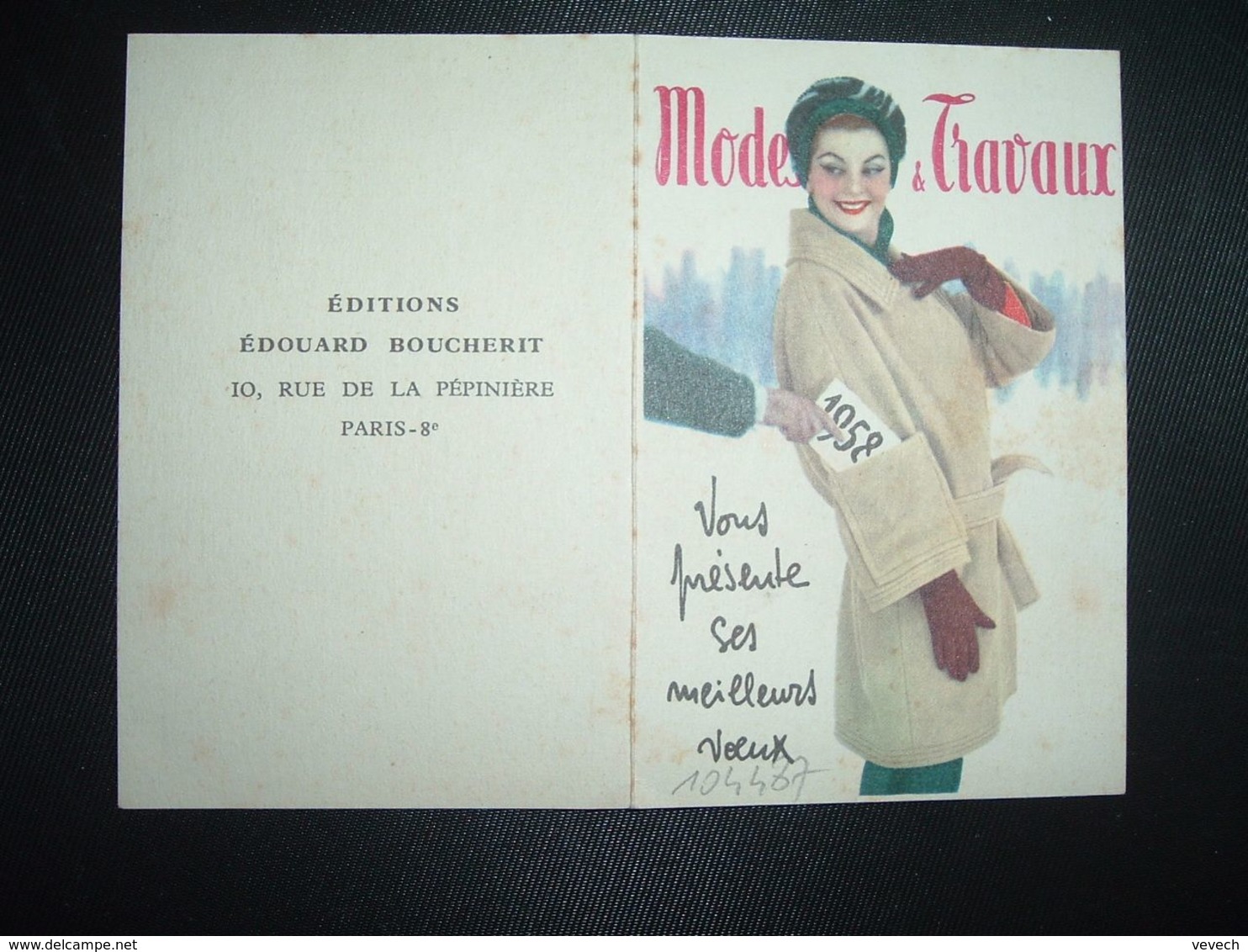 CALENDRIER DE POCHE 1958 MODES & TRAVAUX EDITIONS EDOUARD BOUCHERIT PARIS - Petit Format : 1941-60