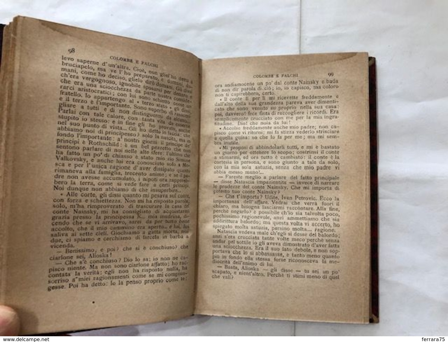 BIBLIOTECA UNIVERSALE RUSSI RACCONTI COLOMBI E FALCHI J.TURGHENIEFF  1893 - Libri Antichi