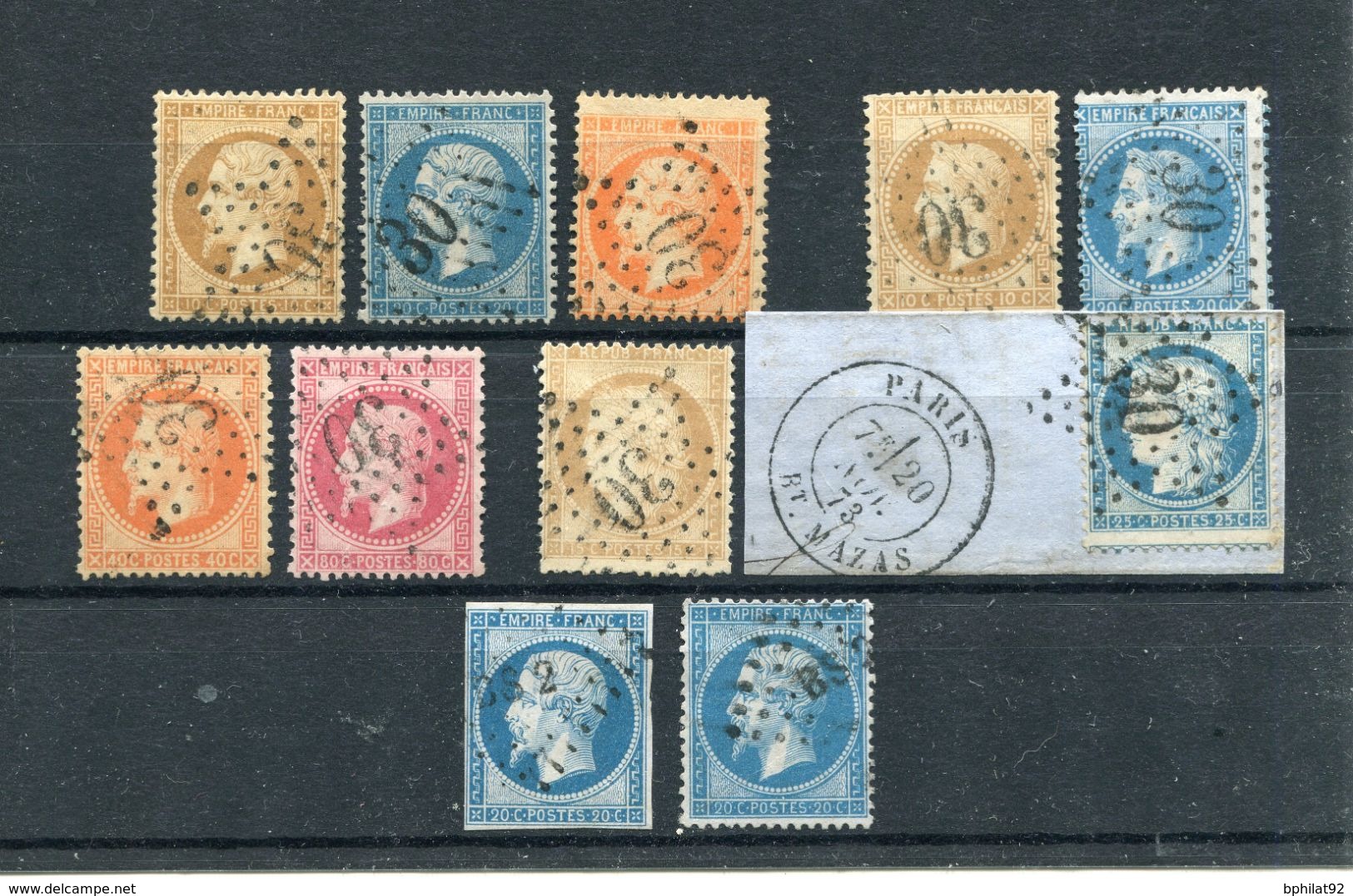 !!! SELECTION D'OBLITERATIONS ETOILE 30 + BUREAU B52 SUR CLASSIQUES - 1862 Napoléon III