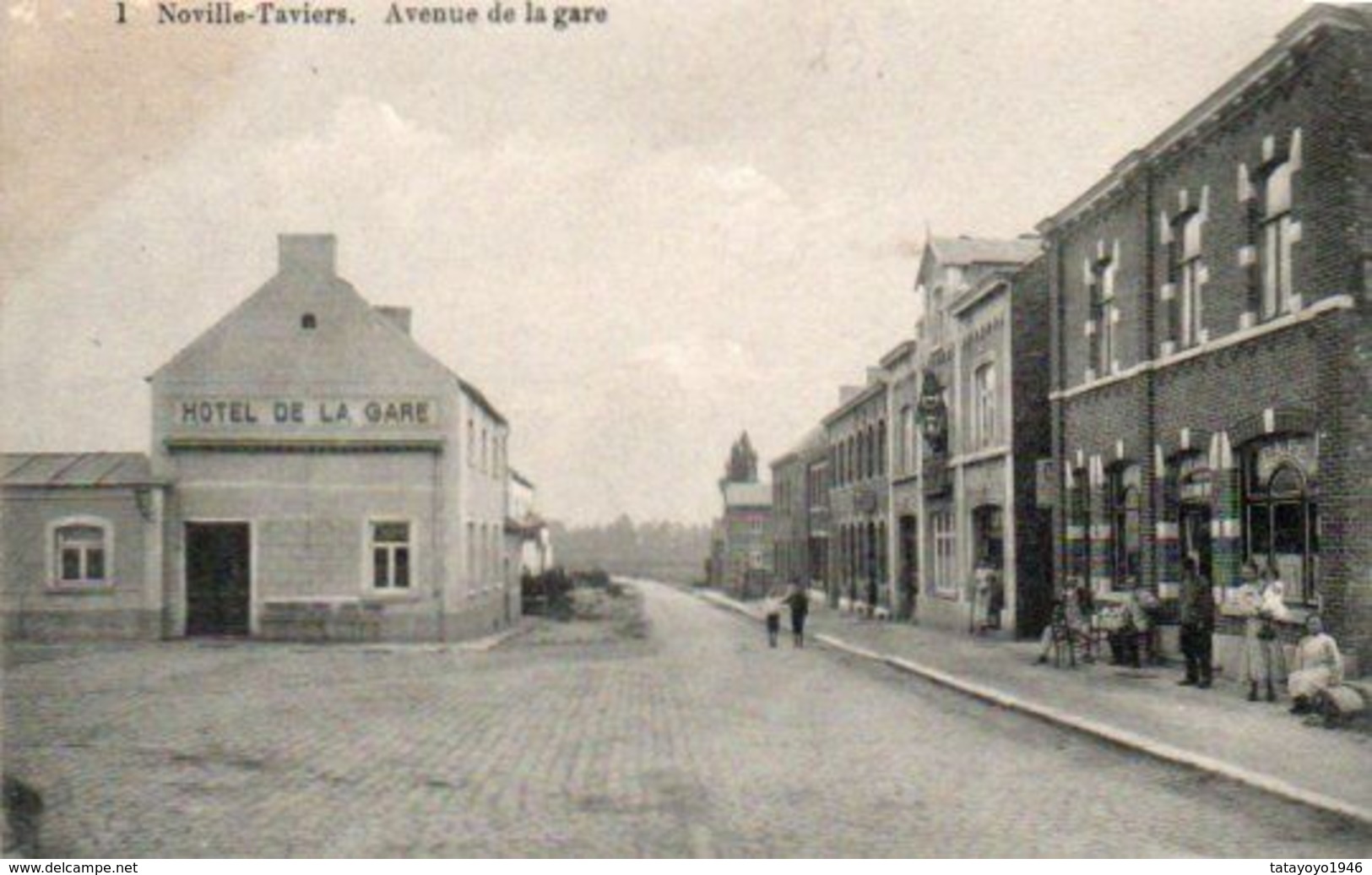 Noville -Taviers  Avenue De La Gare Animée Hotel De La Gare N'a Pas Circulé - Eghezee