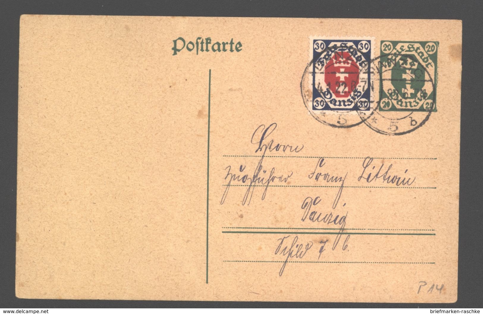 Danzig,P 14 (207) - Postal  Stationery