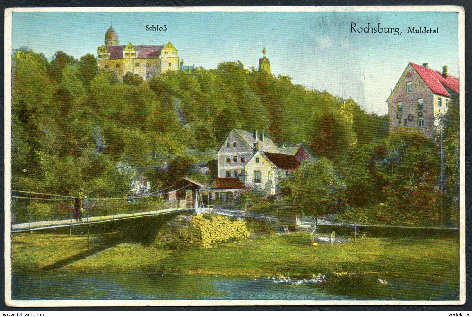 D8199 - Rochsburg Schloß Brücke Hängebrücke - Lunzenau - Löffler & Co - Lunzenau