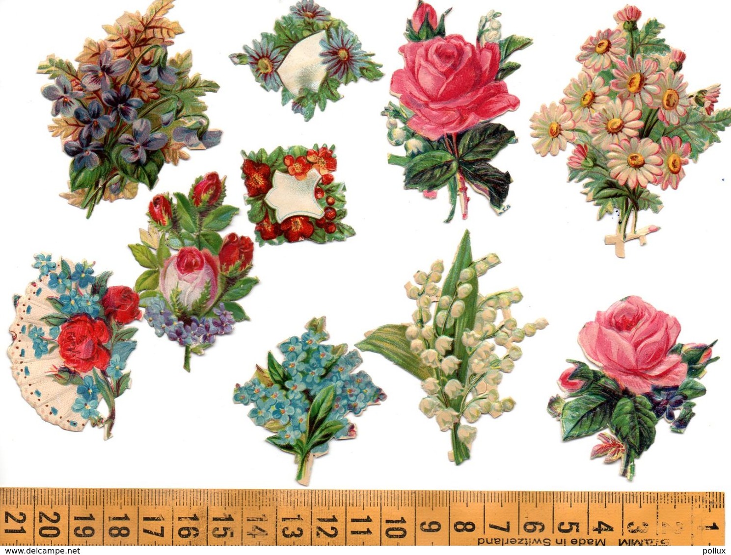 10 Découpis Bouquets De Fleurs, Roses Muguet, Avant 1900  A Voir! - Sonstige & Ohne Zuordnung