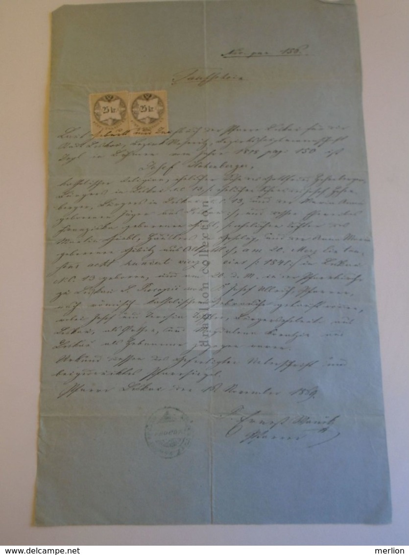 D172637 Old Document - Josef Hohenberger  1869 - 2 X 25 Kr Revenue Stamps Austria - Geburt & Taufe