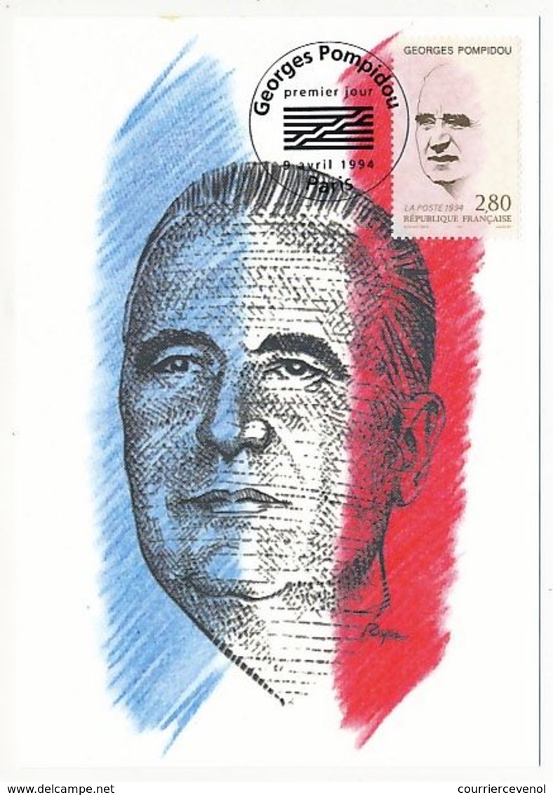 Carte Maximum - 2,80 Georges Pompidou - PARIS - 1994 - 1990-1999