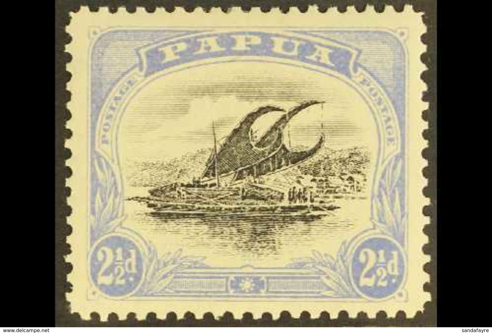 1907-08 VARIETY.  2½d Black & Pale Ultramarine, Perf 11 "Thin D At Left" Variety, SG 51b, Very Fine Mint For More Images - Papua New Guinea