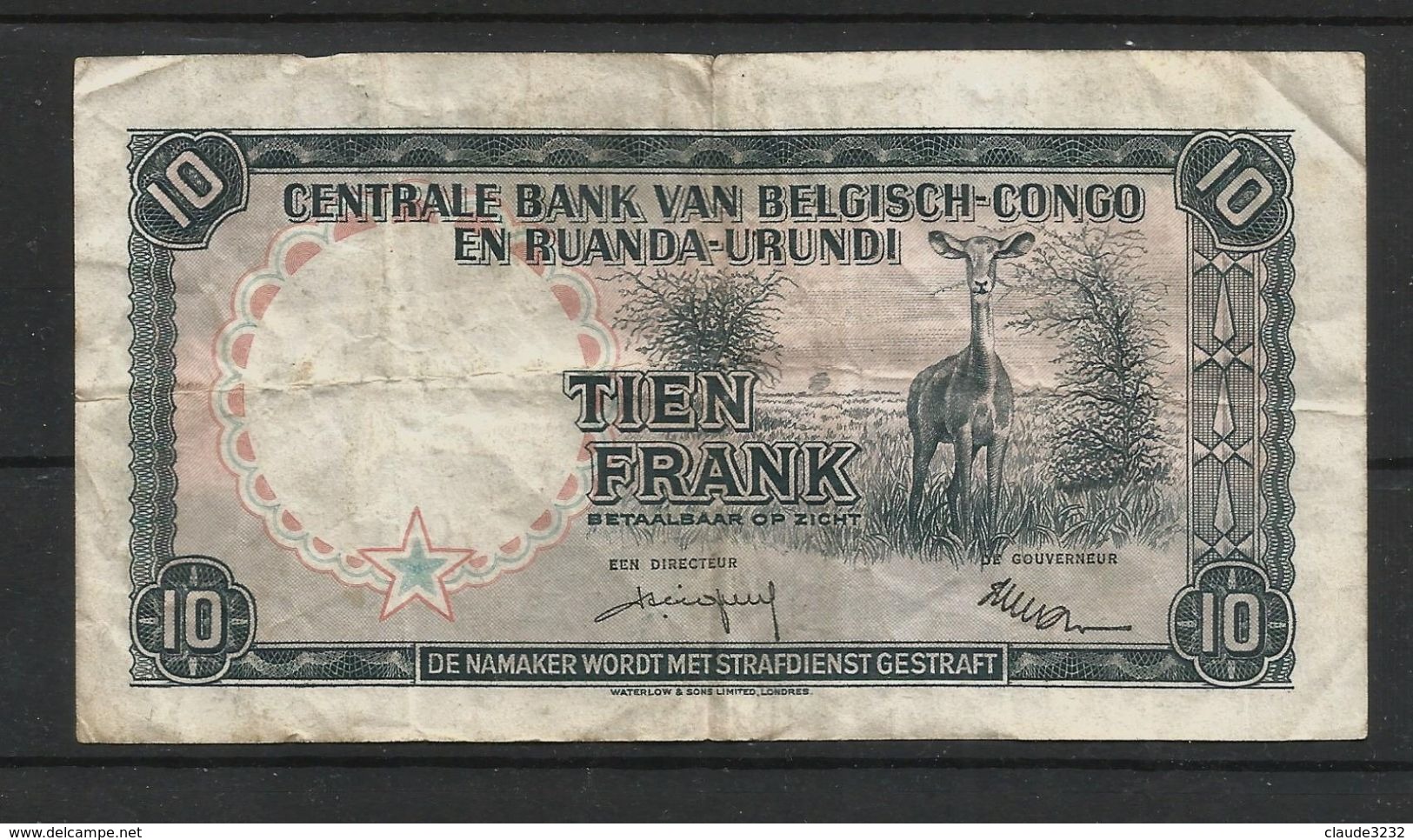 Congo Belge : 2 Billets De 10 Francs - Banco De Congo Belga