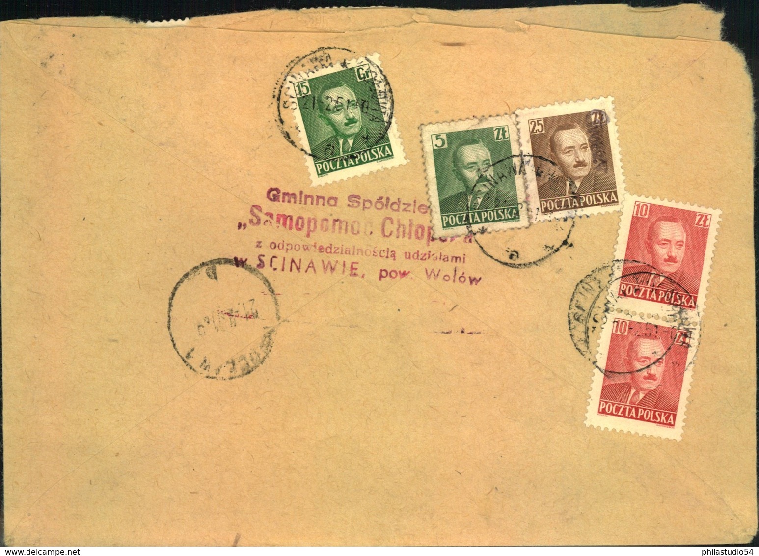 1951, Registered Letter From "SCINAWIE" Franked With "GROSZY" Impdrints And Old Currency - Altri & Non Classificati