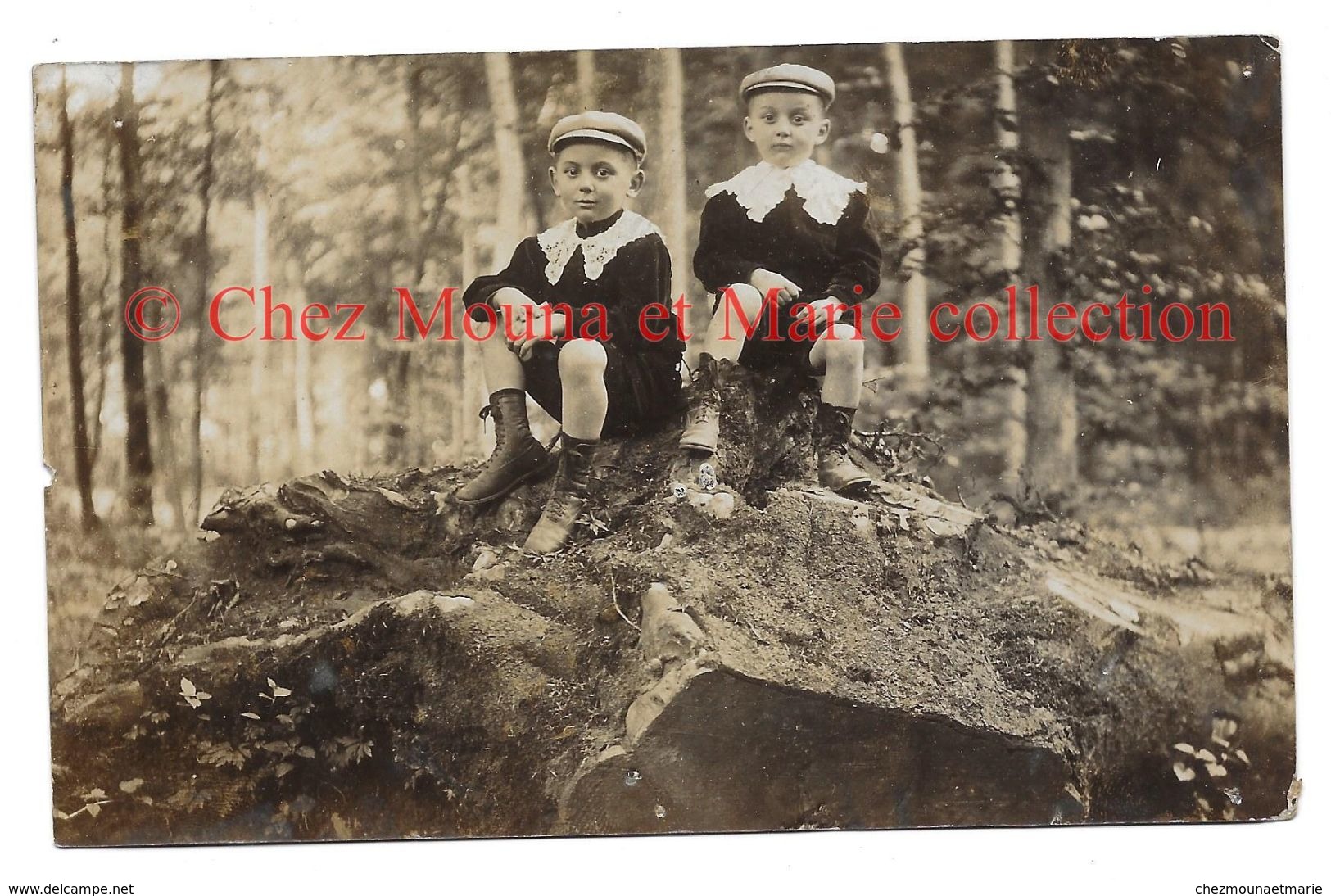 FRANCOIS ET JEAN MARIE GRAPIN - IL S AGIT PEUT ETRE DE FRERES NES A LONGWY - CARTE PHOTO - Identifizierten Personen