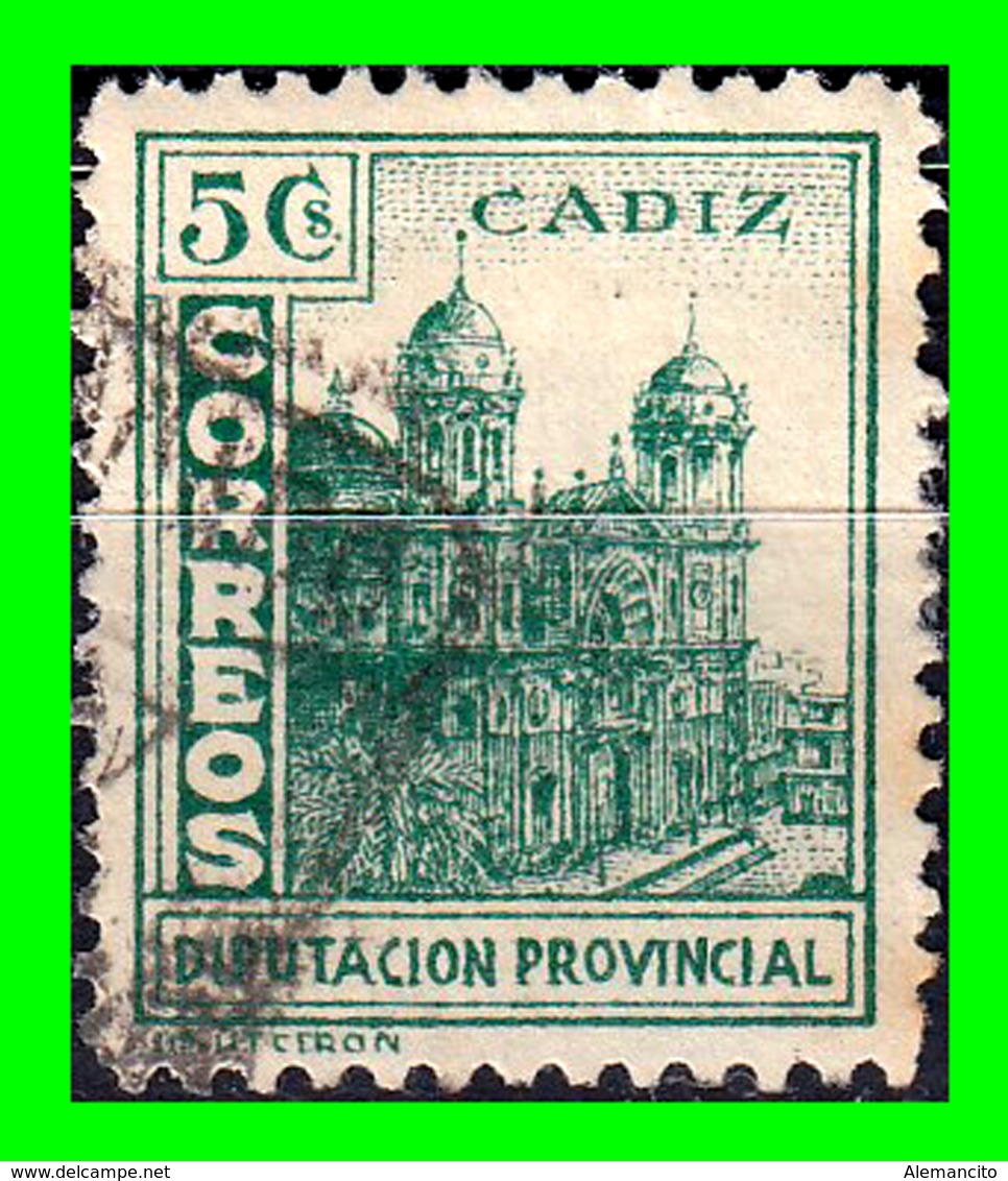 CÁDIZ - DIPUTACIÓN PROVINCIAL 5 C. VERDE ESPAÑA 1938 - Oorlogstaks