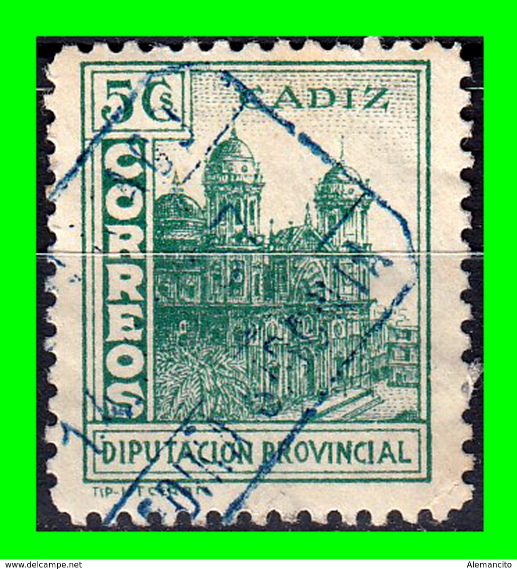 CÁDIZ - DIPUTACIÓN PROVINCIAL 5 C. VERDE ESPAÑA 1938 - Kriegssteuermarken