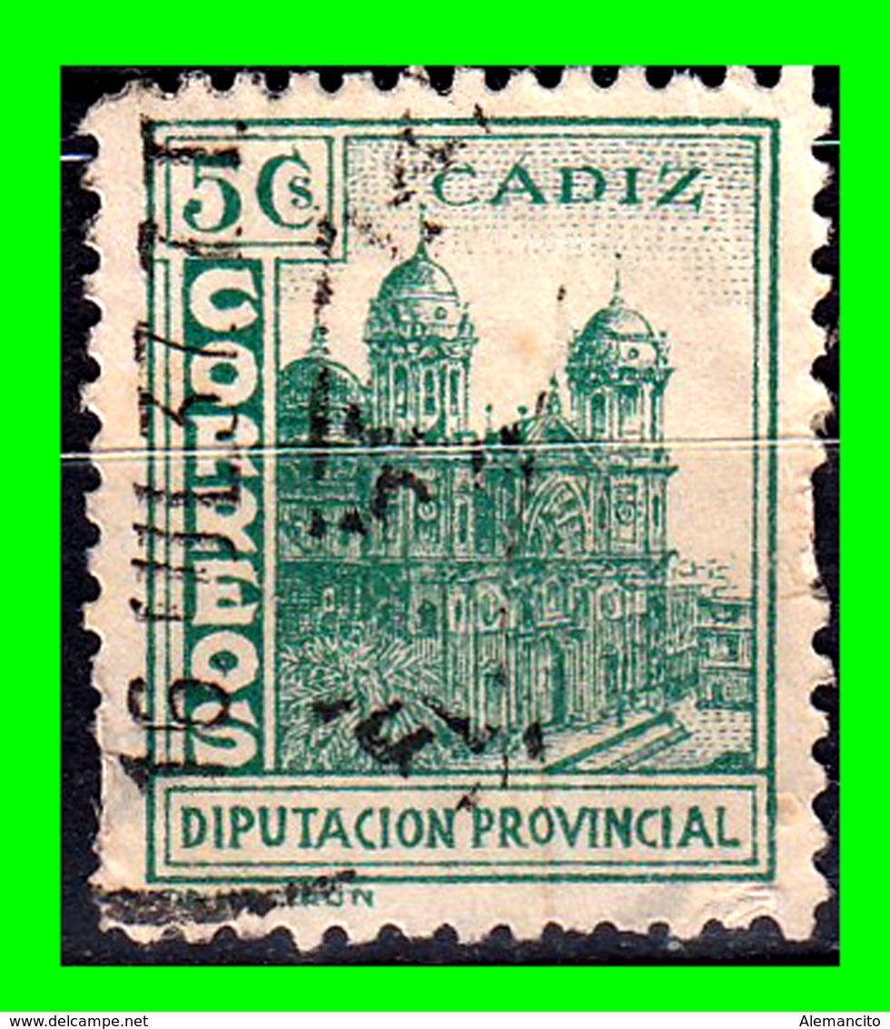 CÁDIZ - DIPUTACIÓN PROVINCIAL 5 C. VERDE ESPAÑA 1938 - War Tax