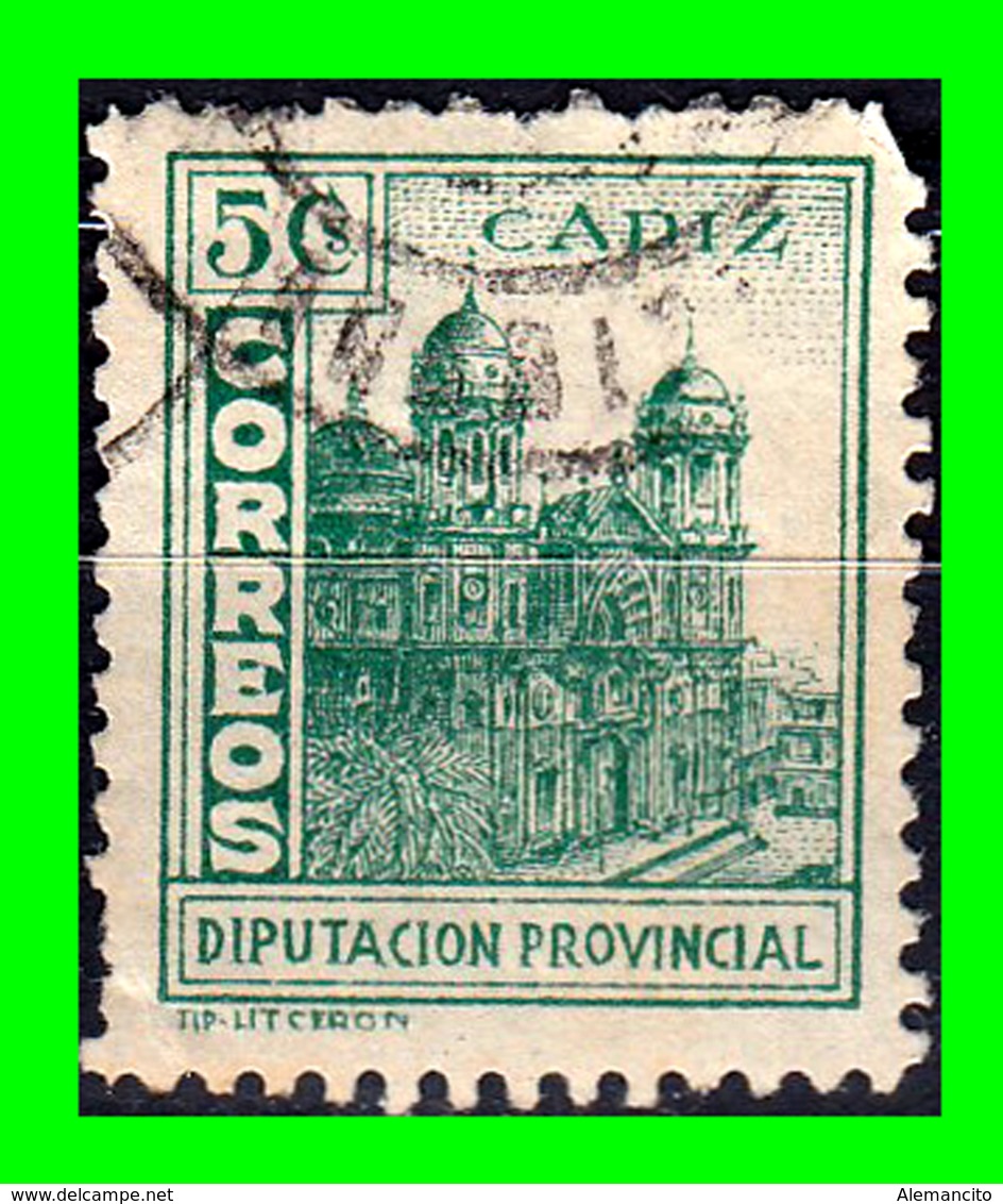 CÁDIZ - DIPUTACIÓN PROVINCIAL 5 C. VERDE ESPAÑA 1938 - War Tax