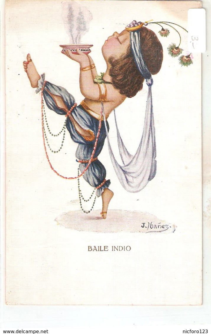 "j. Ibañez. Caricature. Baile Indio. Indian Dnce" Nice Spanish PC 1930s - Autres & Non Classés