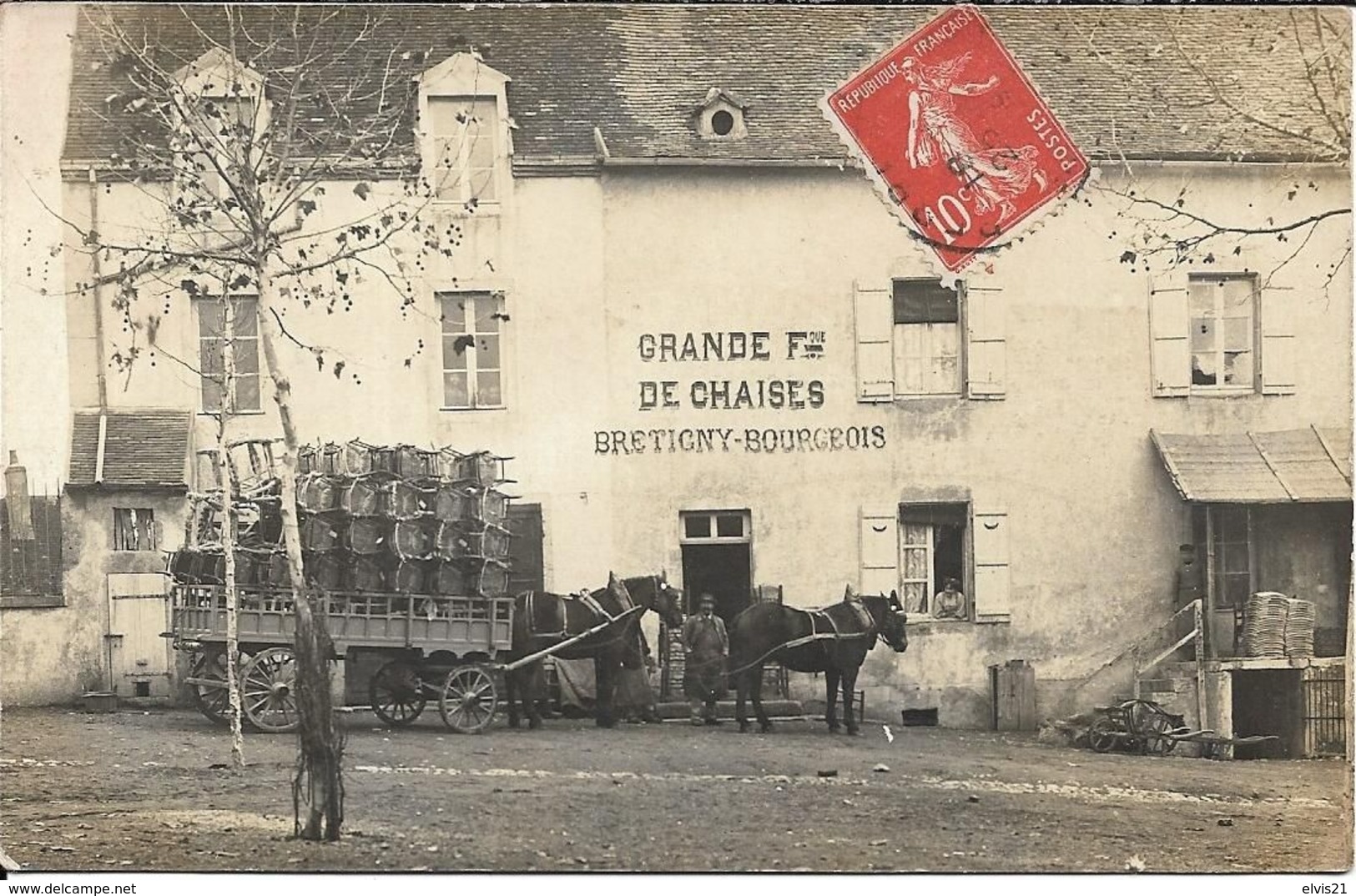 PERRECY LES FORGES ? Carte Photo Fabrique De Chaises BRETIGNY BOURGEOIS - Autres & Non Classés