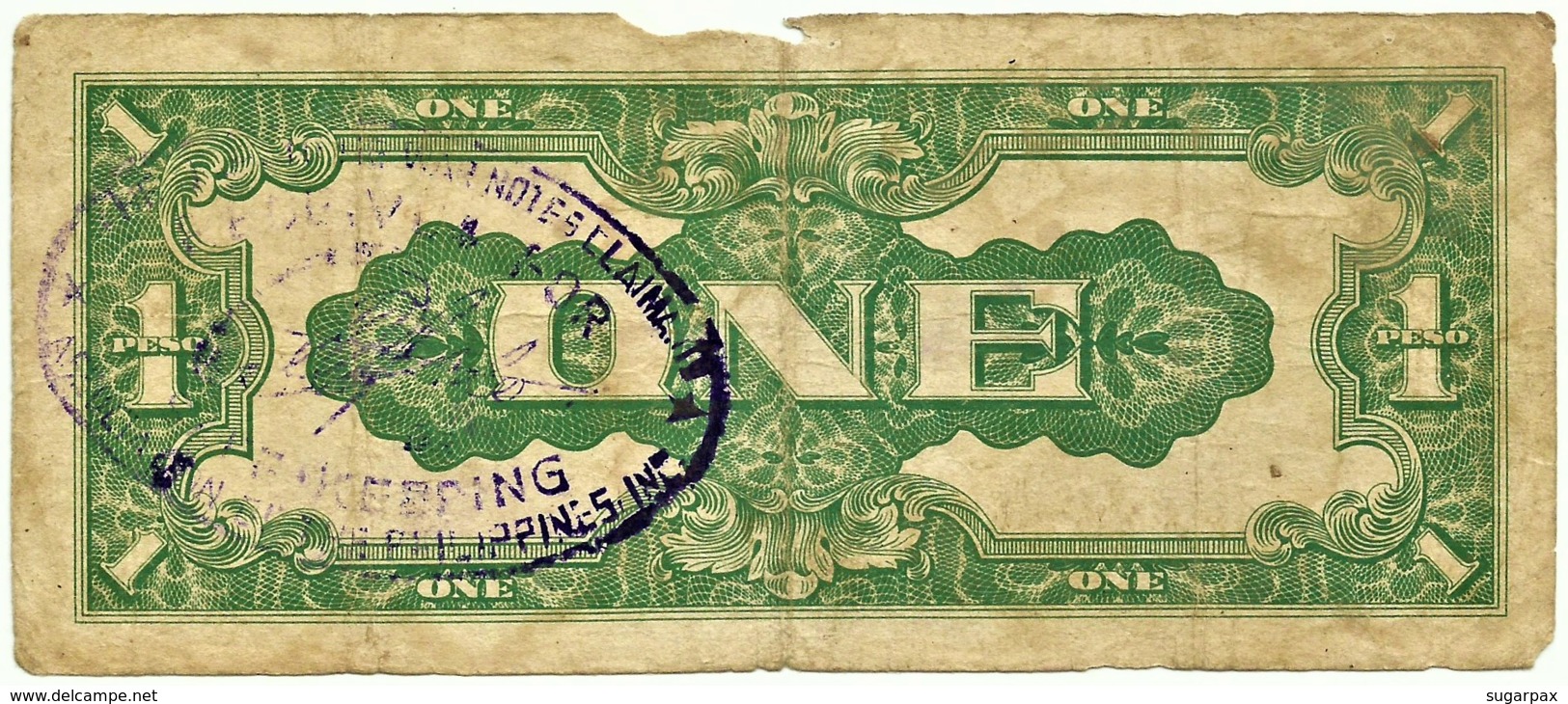 PHILIPPINES - 1 Peso - ND ( 1942 ) WWII - Pick 106.b - With OVERPRINT - Serie PH - Japanese Occupation - Philippines