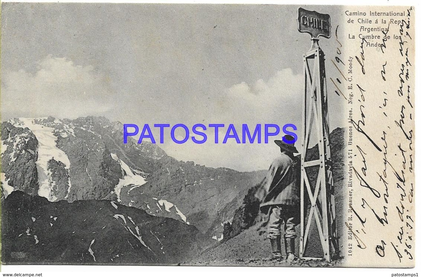 137824 ARGENTINA CHILE CAMINO INTERNACIONAL LA CUMBRE DE LOS ANDES CIRCULATED TO FRANCE POSTAL POSTCARD - Argentina