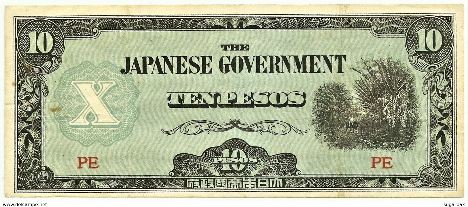 PHILIPPINES - 10 Pesos - ND ( 1942 ) WWII - Pick 108.b - Serie PE - Japanese Occupation - Philippines