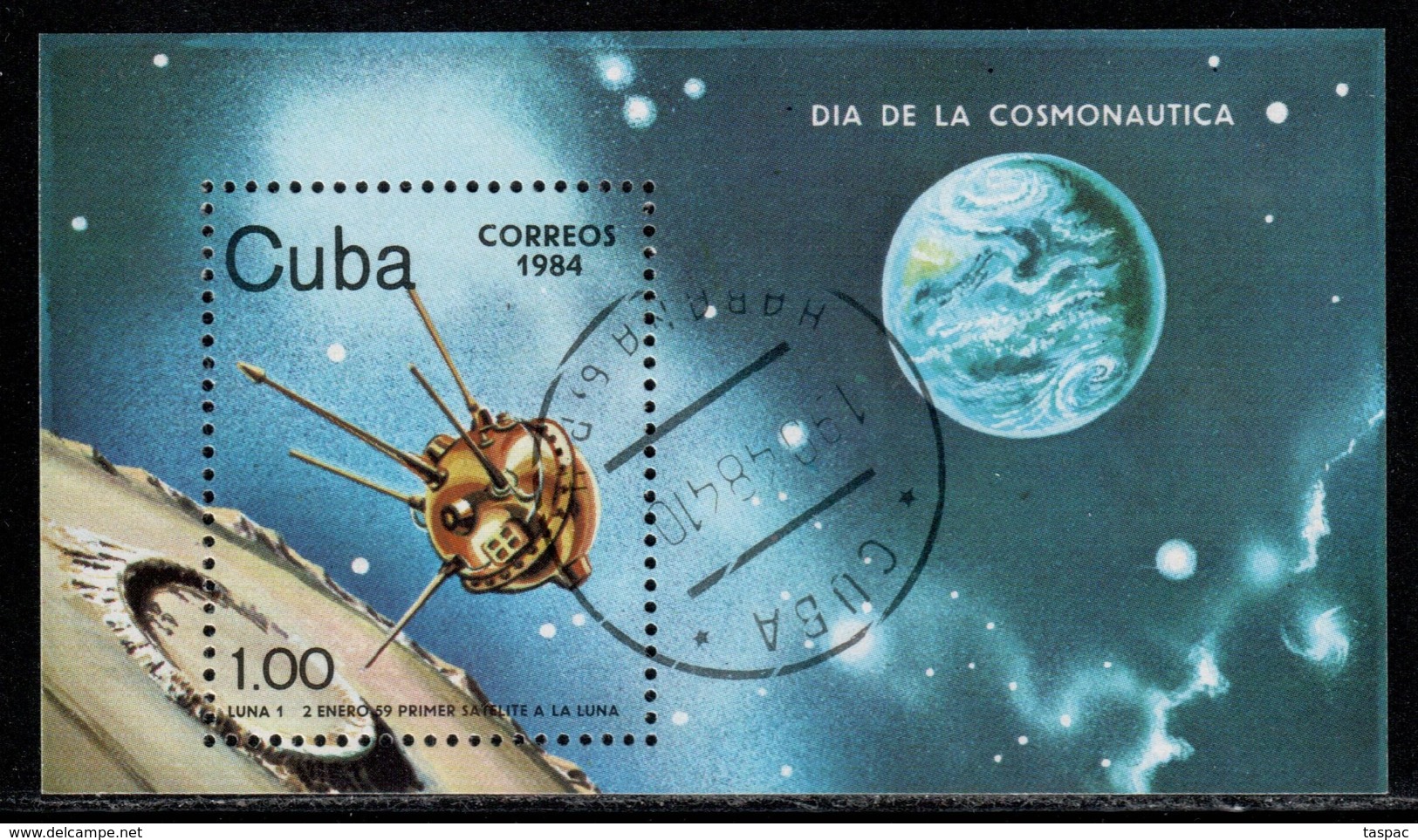Cuba 1984 Mi# Block 81 Used - Cosmonauts Day / Space - Amérique Du Nord