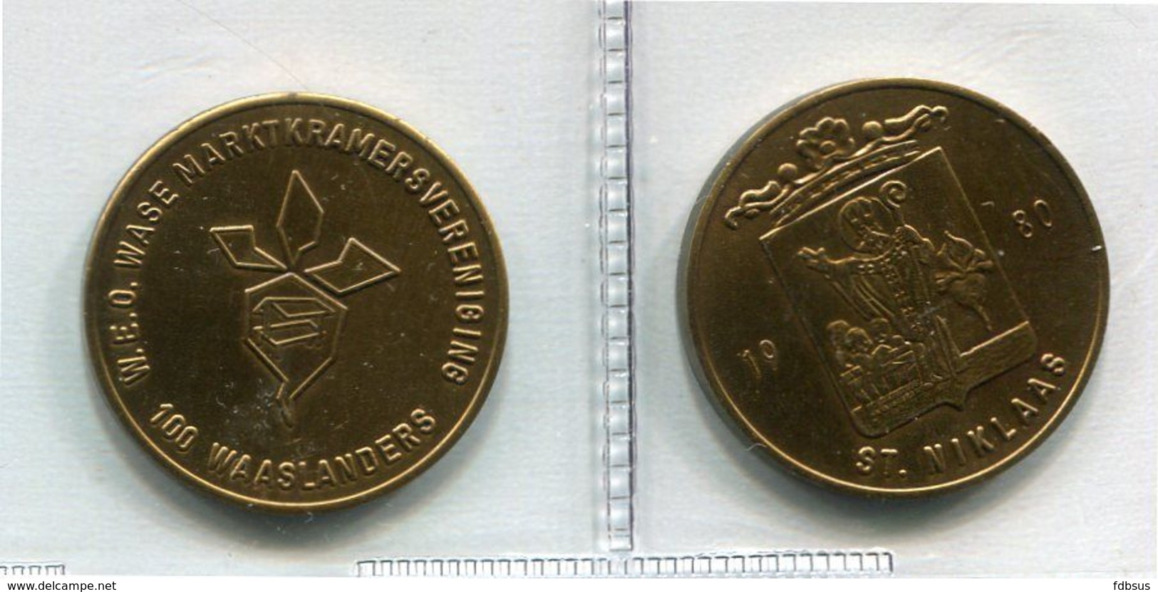 1980 - Sint Niklaas - 100 Waaslander -  Token - Penning - Méraux De Communes - Nr 12 A - Jetons De Communes