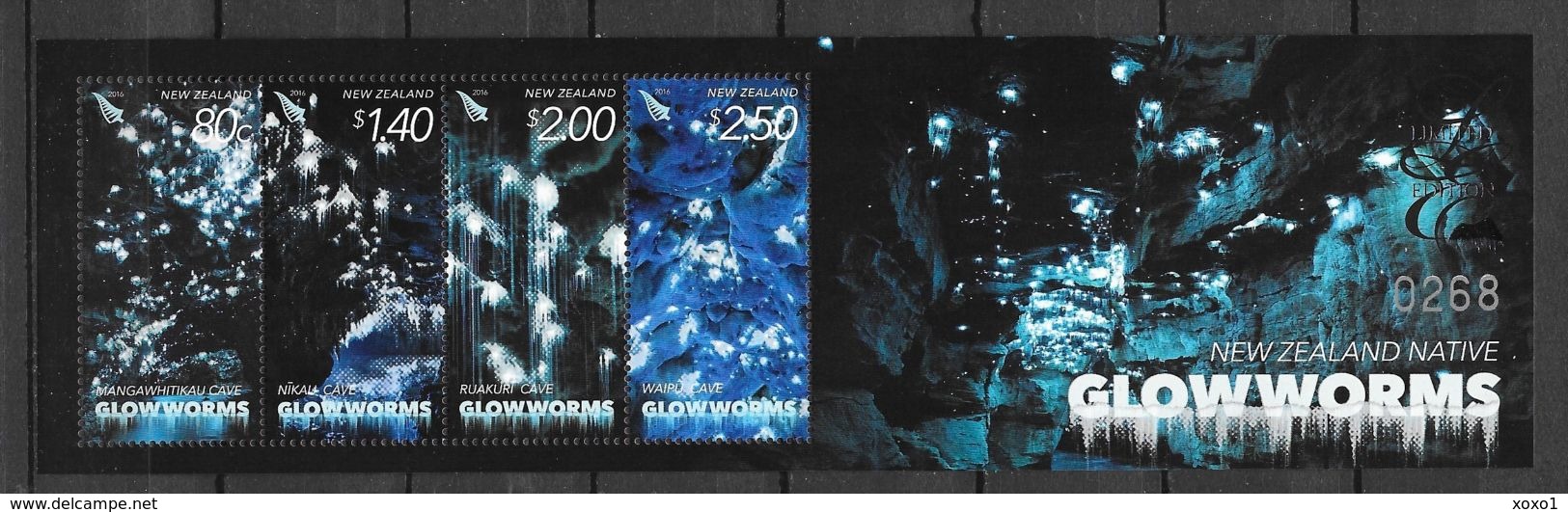 NEW ZEALAND 2016 MiNr. (Block 370) Neuseeland ( LIMITED 2000 ) INSECTS Glowworm Caves S/sh MNH ** 150,00 € - Nuevos