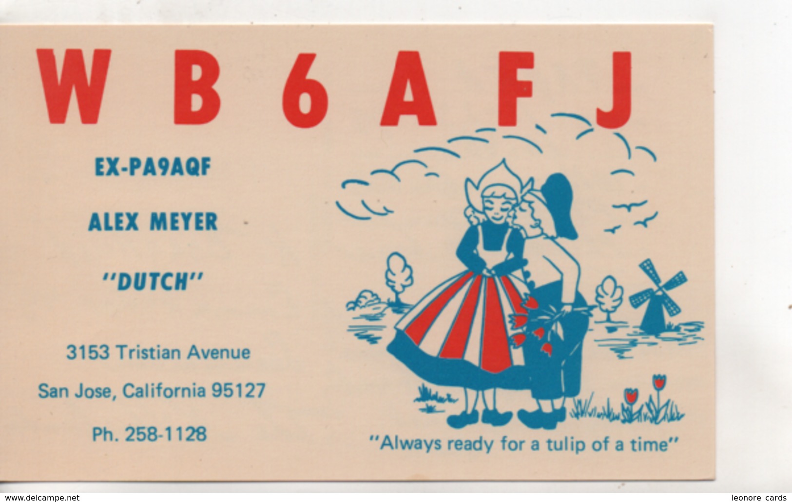 Cpa.Cartes QSL.WB6AFJ.California.1989.to PAOKA - Amateurfunk