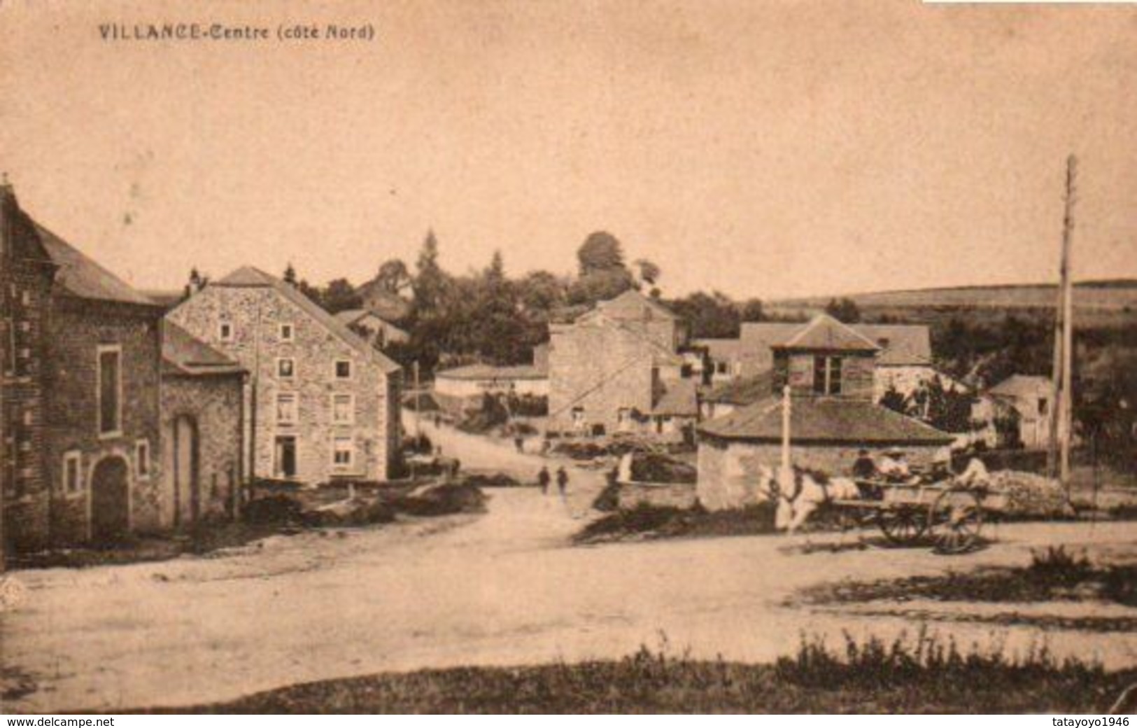 Villance  Centre Coté Nord Attelage  Circulé En 1932 - Libin