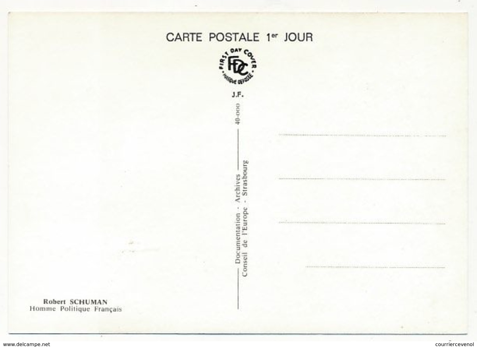 Carte Maximum - 0,80 + 0,20 Robert Schumann - 10 Mai 1975 - Paris / Scy Chazelles - 1970-1979