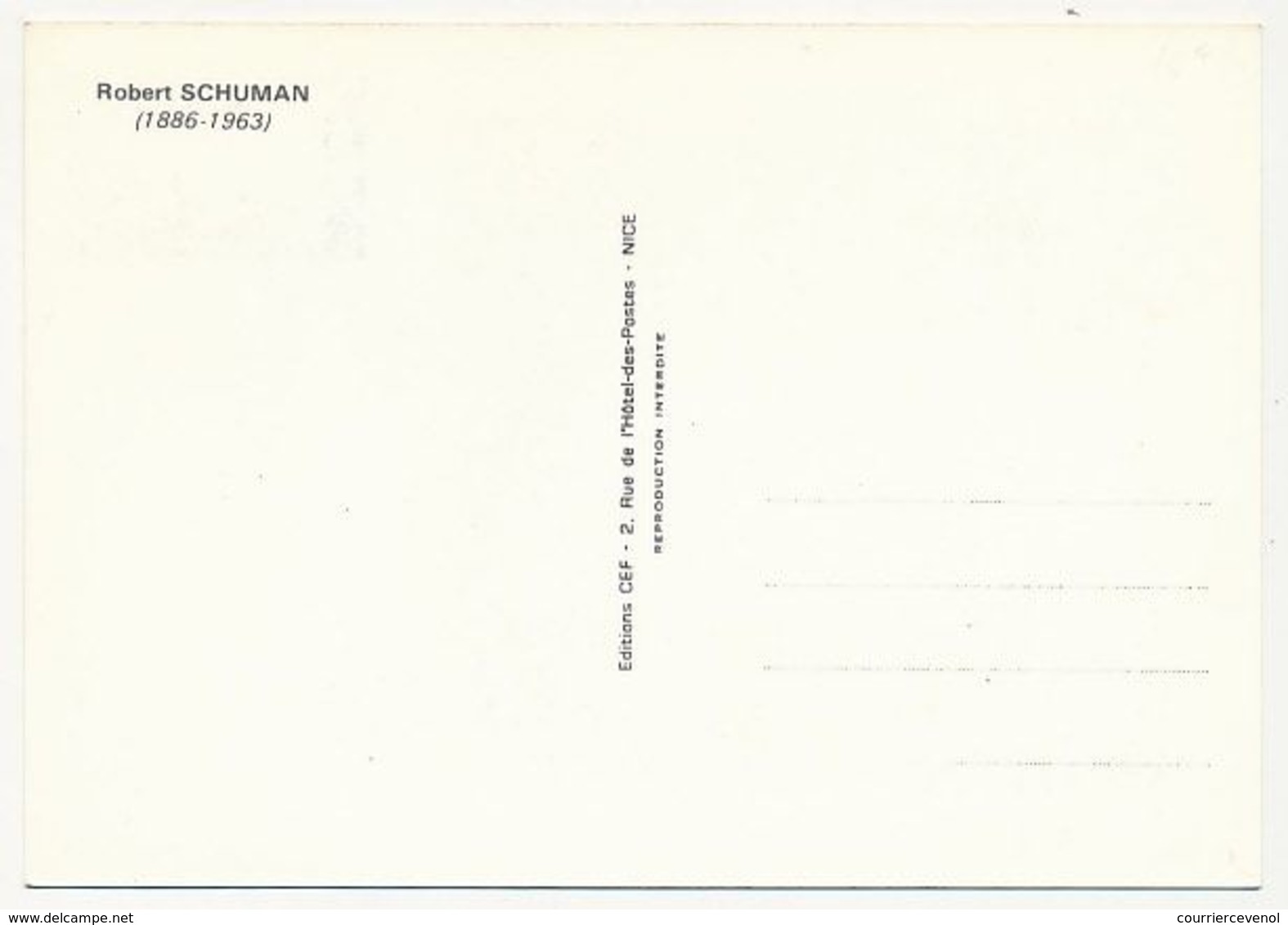 Carte Maximum - 0,80 + 0,20 Robert Schumann - 10 Mai 1975 - Paris / Scy Chazelles - 1970-1979