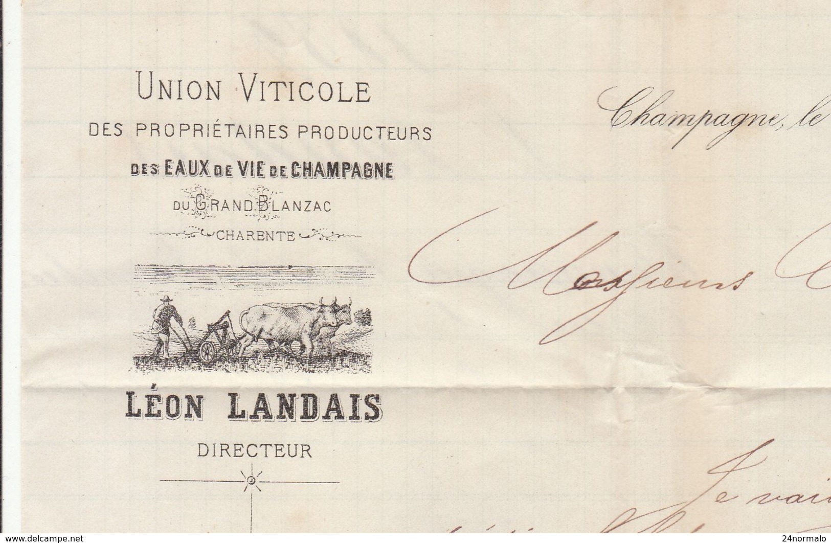 Charente : LAC  De Champagne N°29/ Cad T17 Gare D'Angoulème 1869 (2 Scans) - 1849-1876: Classic Period