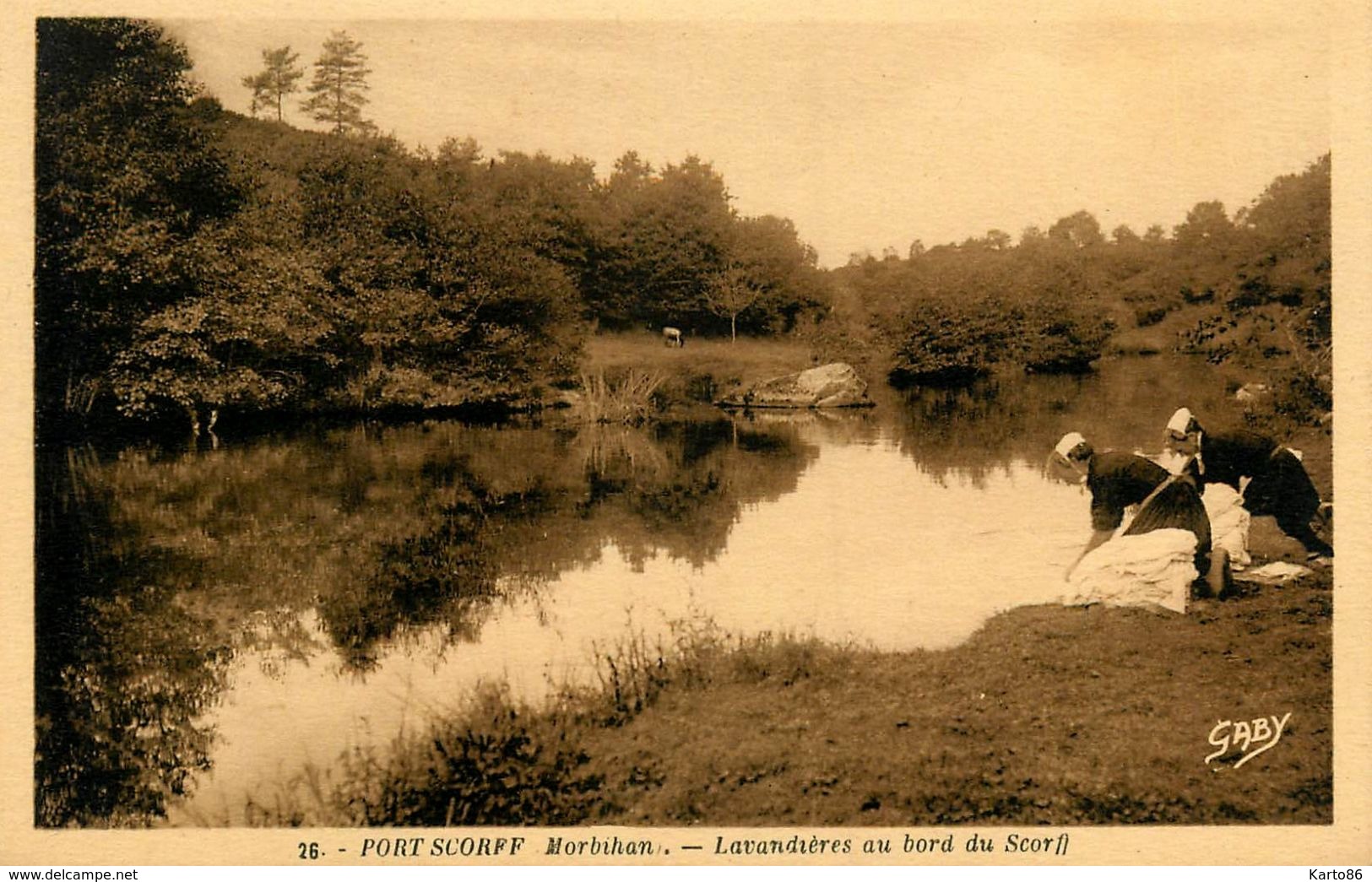 Pont Scorff * Les Lavandières Au Bord Du Scorff * Thème Lavoir Laveuses Blanchisseuses - Pont Scorff