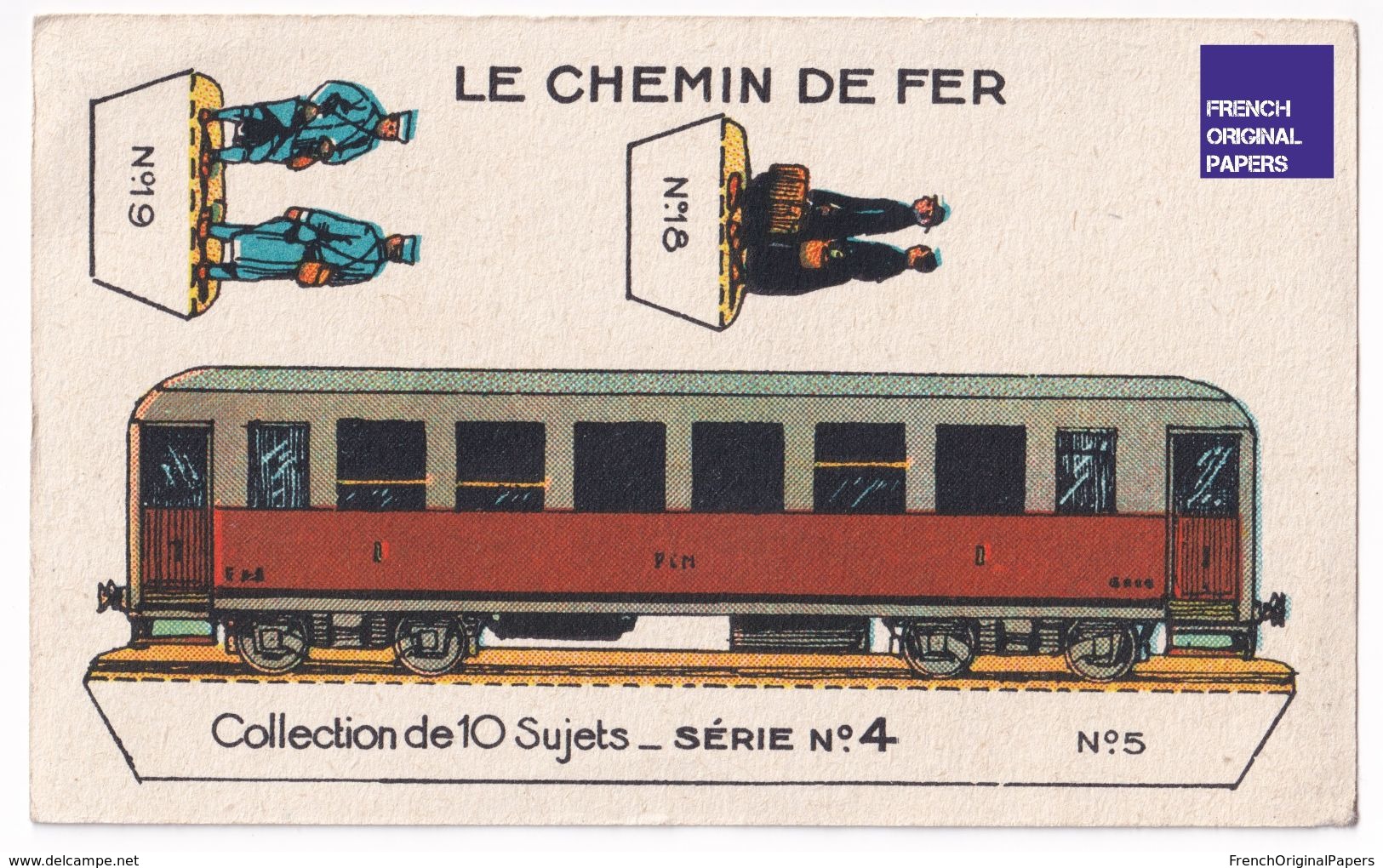 Jolie Chromo Image à Découper Chocolat Révillon Série Chemin De Fer Train Wagon Passager Contrôleur - Railway A37-77 - Revillon