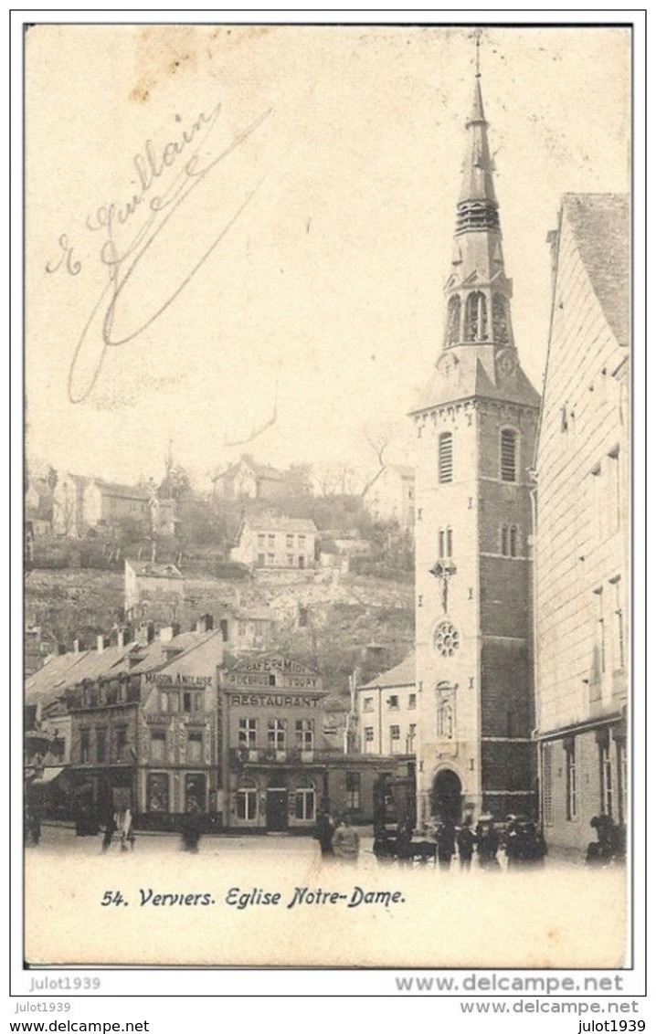 VERVIERS ..-- Eglise Notre - Dame . 1904 Vers SOUVRET (Melle Bertha THILMANS ) . Voir Verso . - Verviers