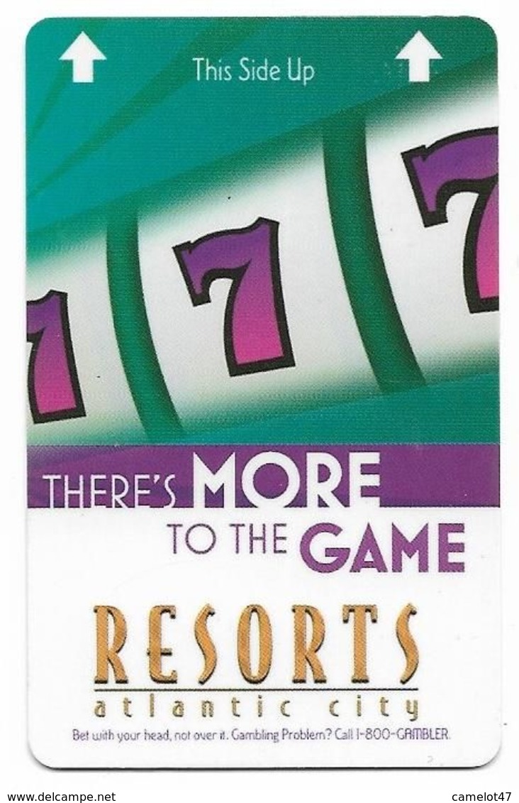 Resorts Casino, Atlantic City, NJ, U.S.A., Used Magnetic Hotel Room Key Card # Resorts-7 - Hotel Keycards