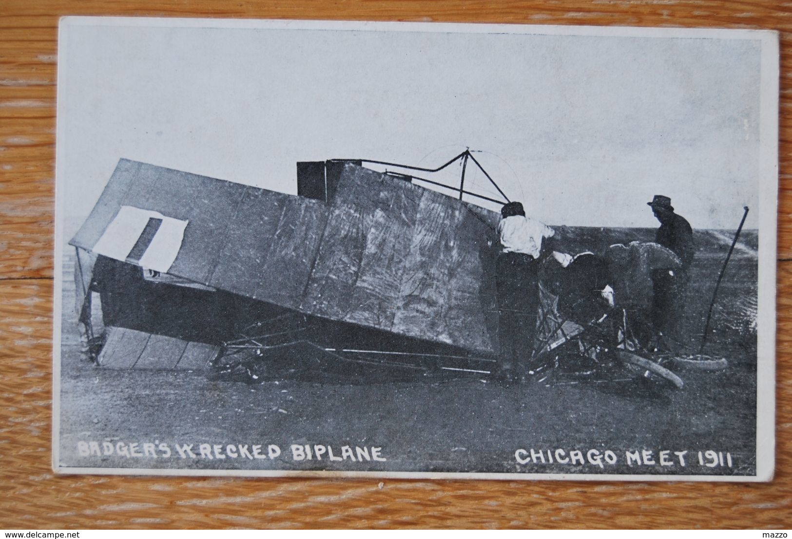 3147/ Badger's Krecked Biplane - CHICAGO Meet 1911 - Accidents